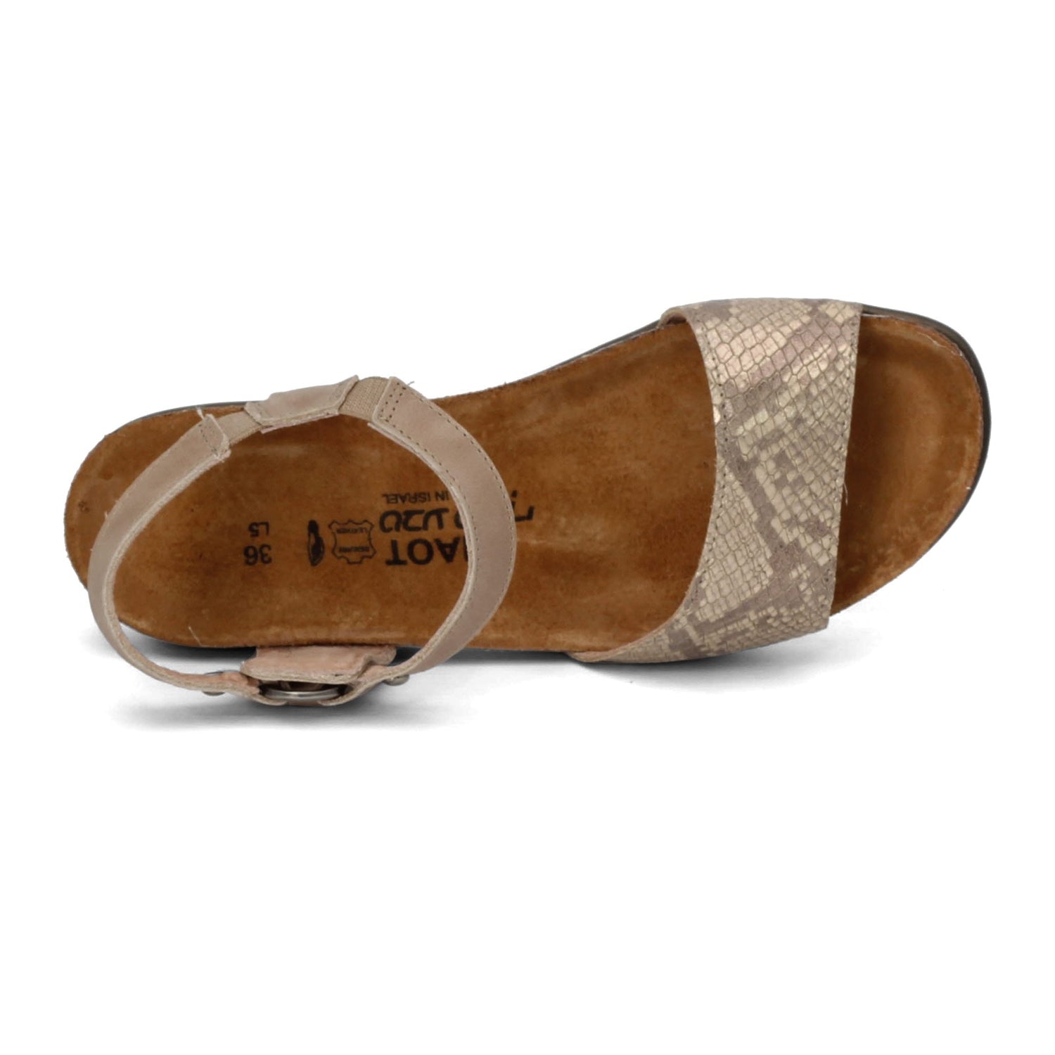 Peltz Shoes  Women's Naot Sabrina Sandal NATURAL SNAKE 7437-YE9
