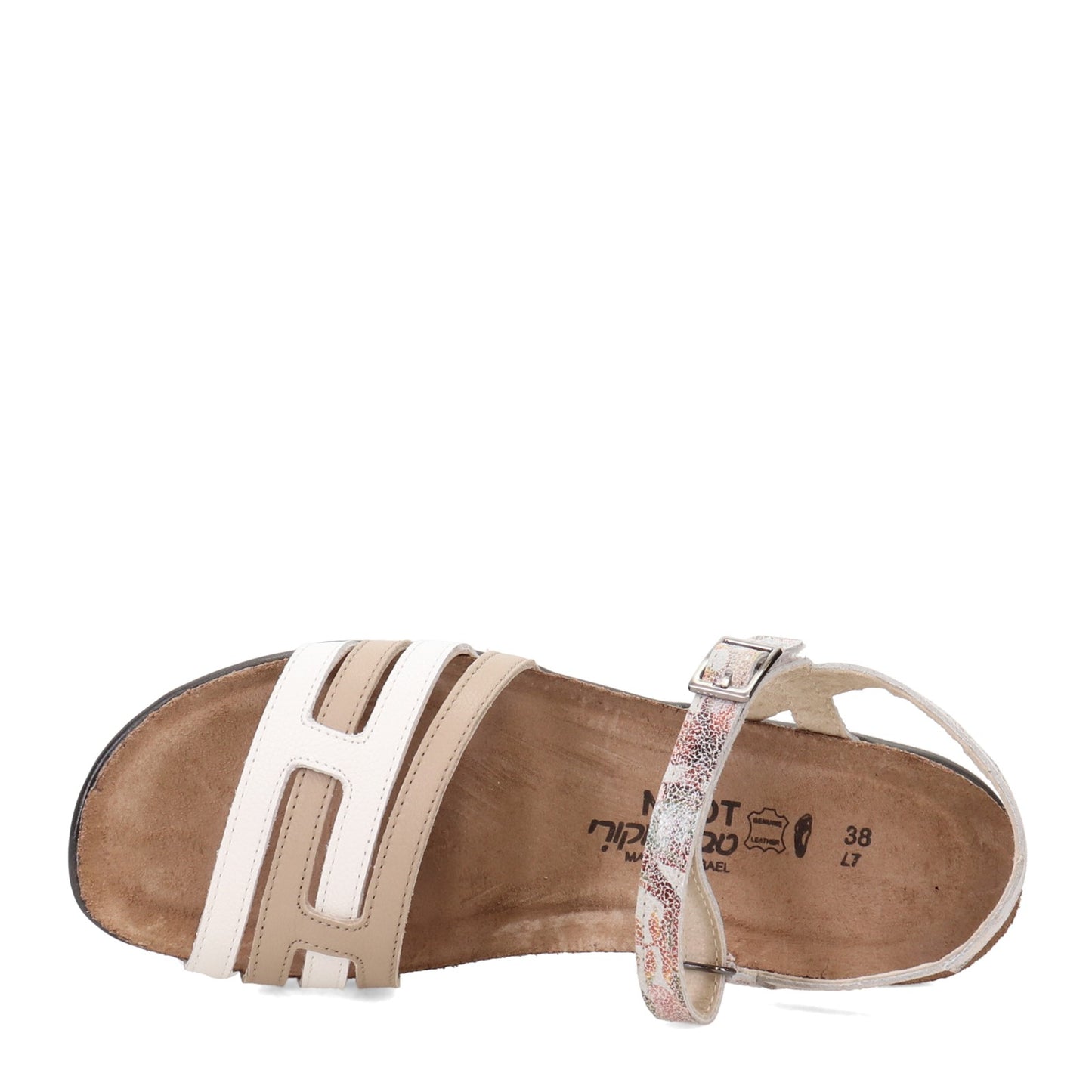 Peltz Shoes  Women's Naot Lucy Sandal WHITE / BEIGE 7458-WEO
