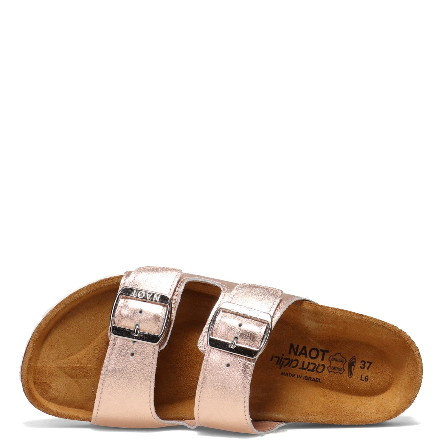 Peltz Shoes  Women's Naot Santa Barbara Slide Sandal ROSE GOLD 7500-C65