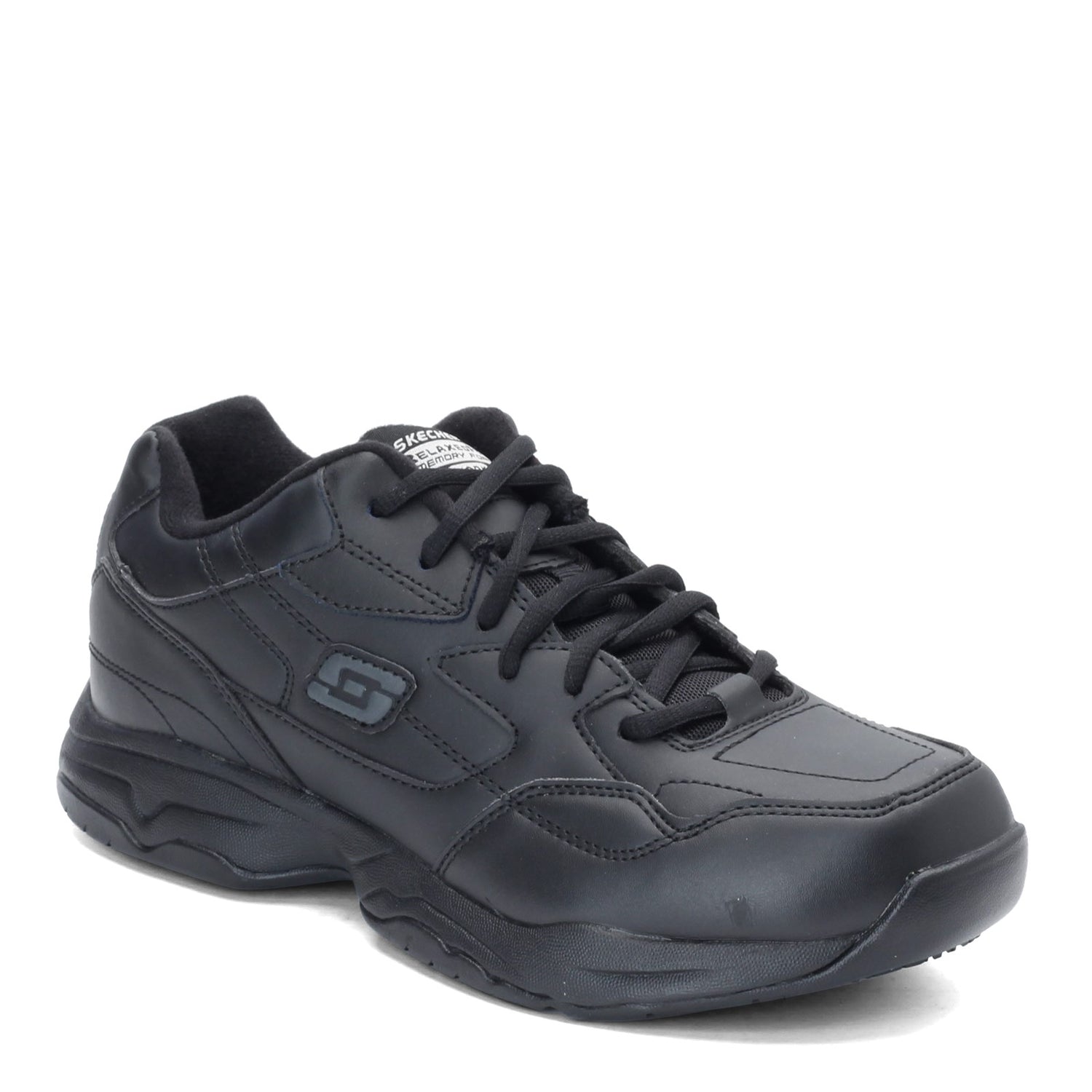 Peltz Shoes  Men's Skechers Work Relaxed Fit: Felton - Altair Sneaker BLACK 77032-BLK