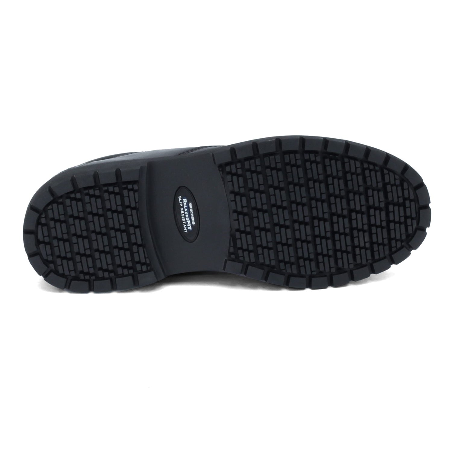 Peltz Shoes  Men's Skechers Cottonwood Goddard SR Work Shoe - Wide Width BLACK 77046EW-BLK