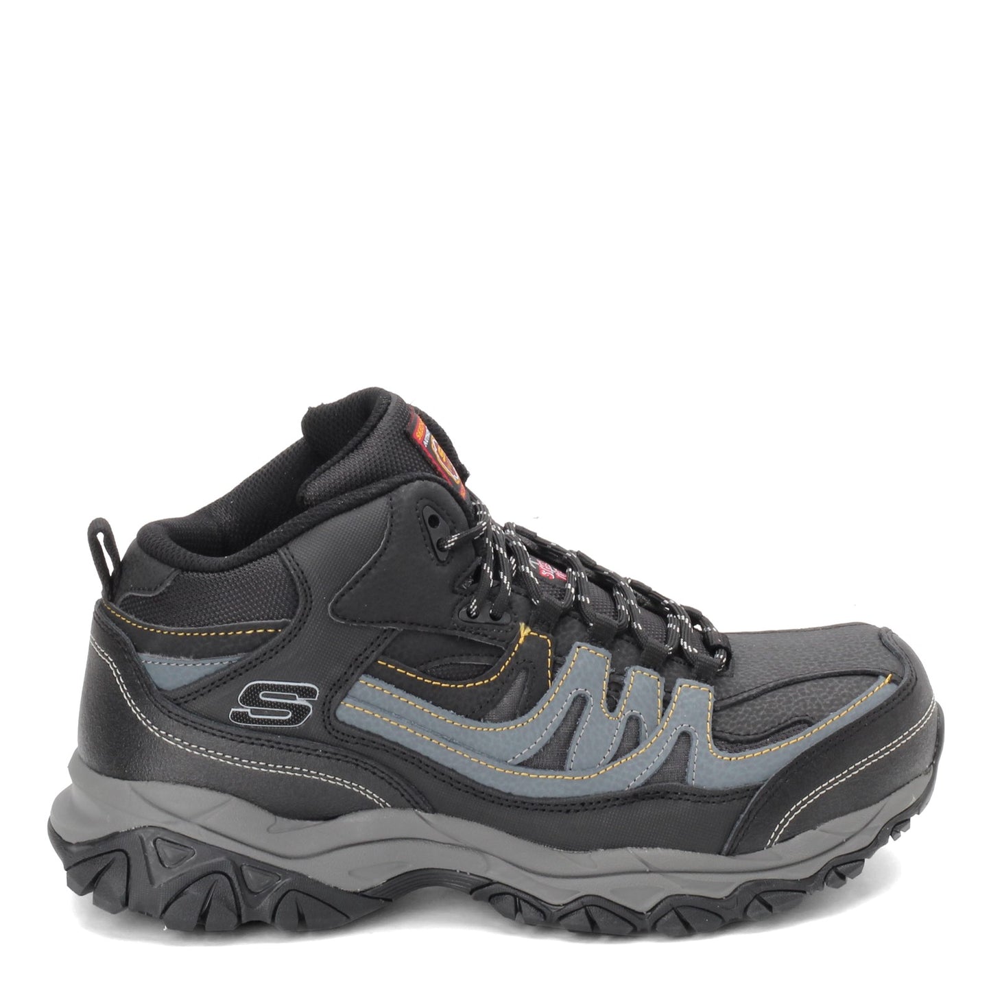 Peltz Shoes  Men's Skechers Work Relaxed Fit: Holdredge - Rebem ST Boot Black/Charcoal 77108-BKCC