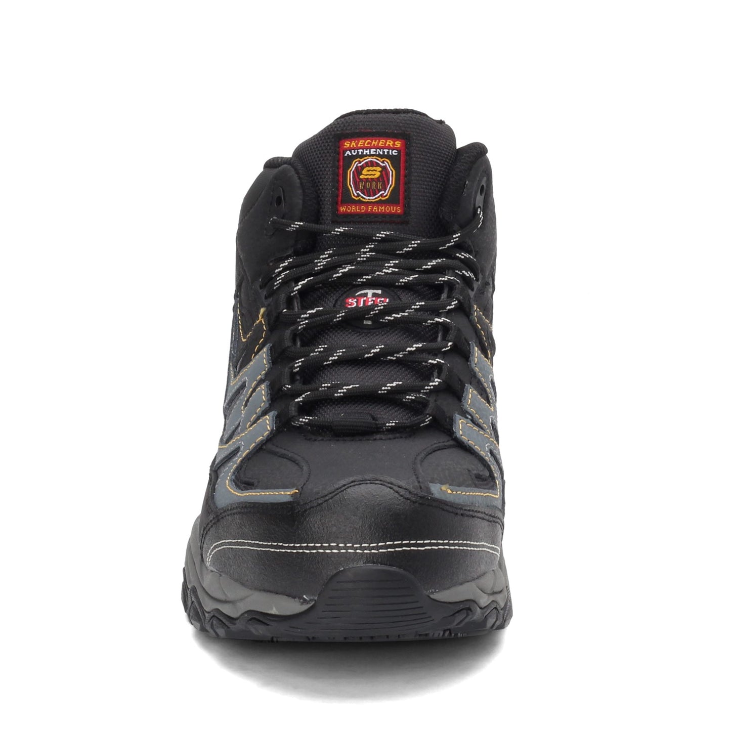 Peltz Shoes  Men's Skechers Work Relaxed Fit: Holdredge - Rebem ST Boot Black/Charcoal 77108-BKCC