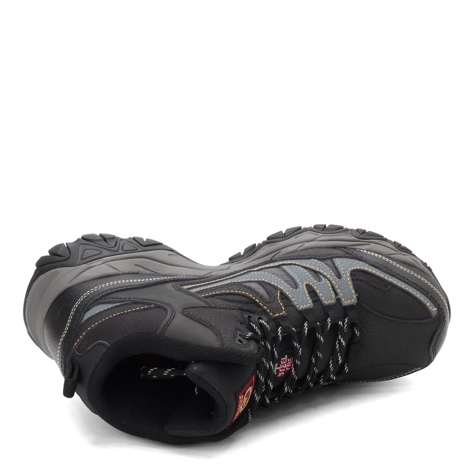 Peltz Shoes  Men's Skechers Work Relaxed Fit: Holdredge - Rebem ST Boot Black/Charcoal 77108-BKCC