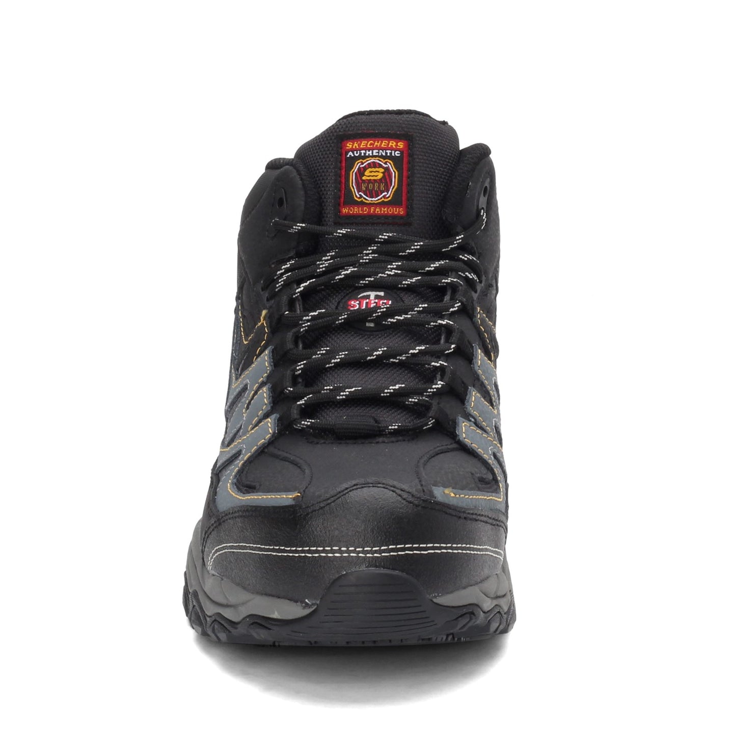 Peltz Shoes  Men's Skechers Work Relaxed Fit: Holdredge - Rebem ST Boot - Wide Width Black/Charcoal 77108W-BKCC