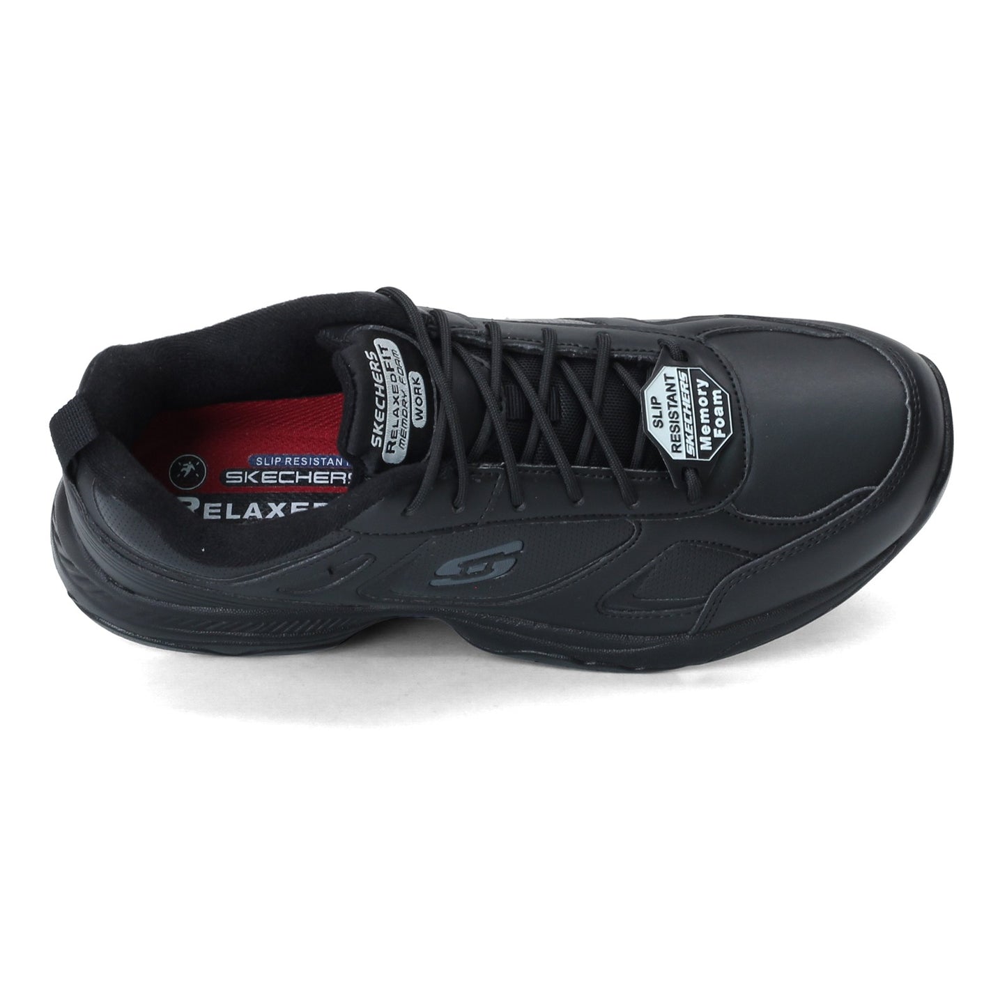 Peltz Shoes  Men's Skechers Dighton SR Sneaker - Wide Width BLACK 77111W-BLK