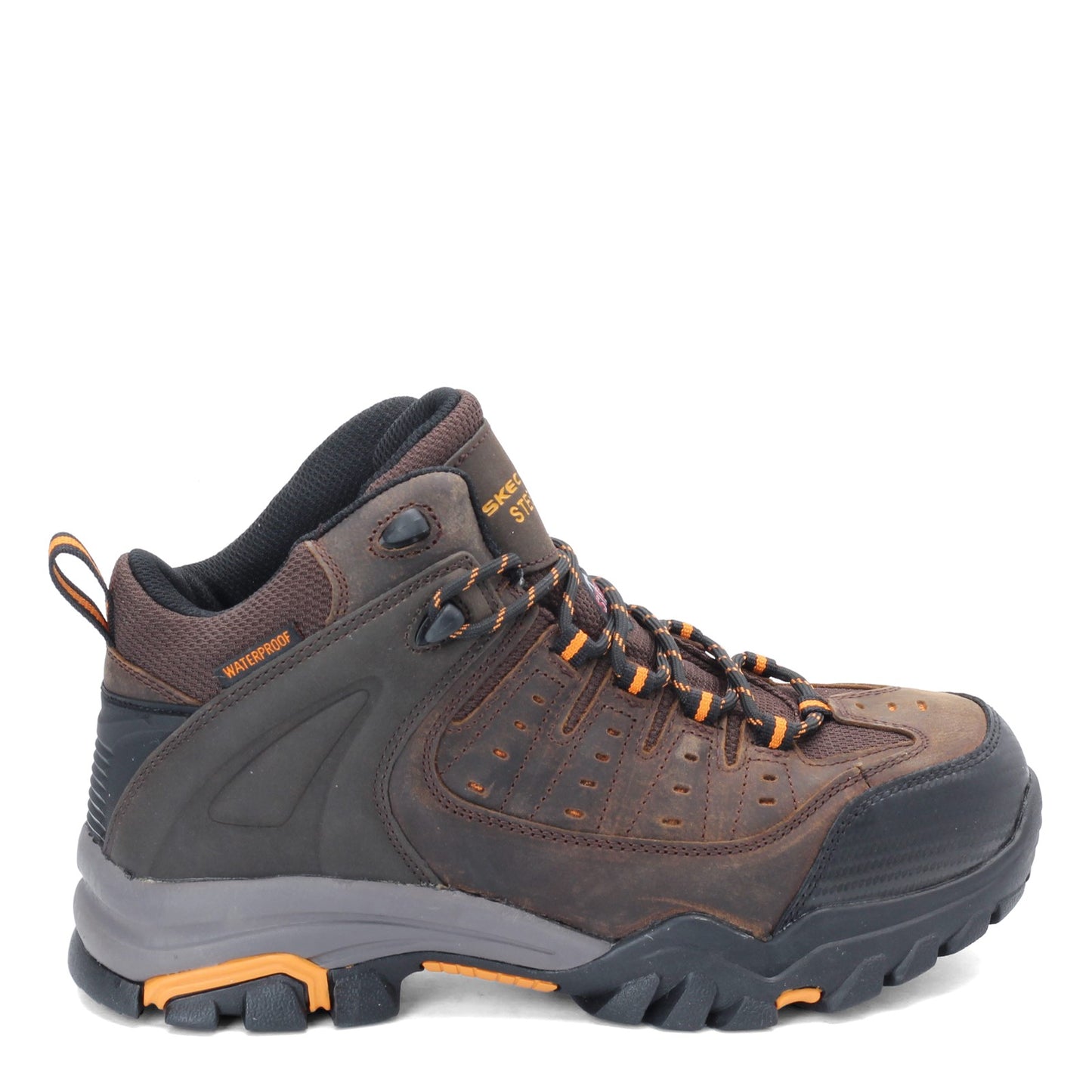 Peltz Shoes  Men's Skechers Delleker - Lakehead ST Work Boot BROWN ORANGE 77126W-BROR