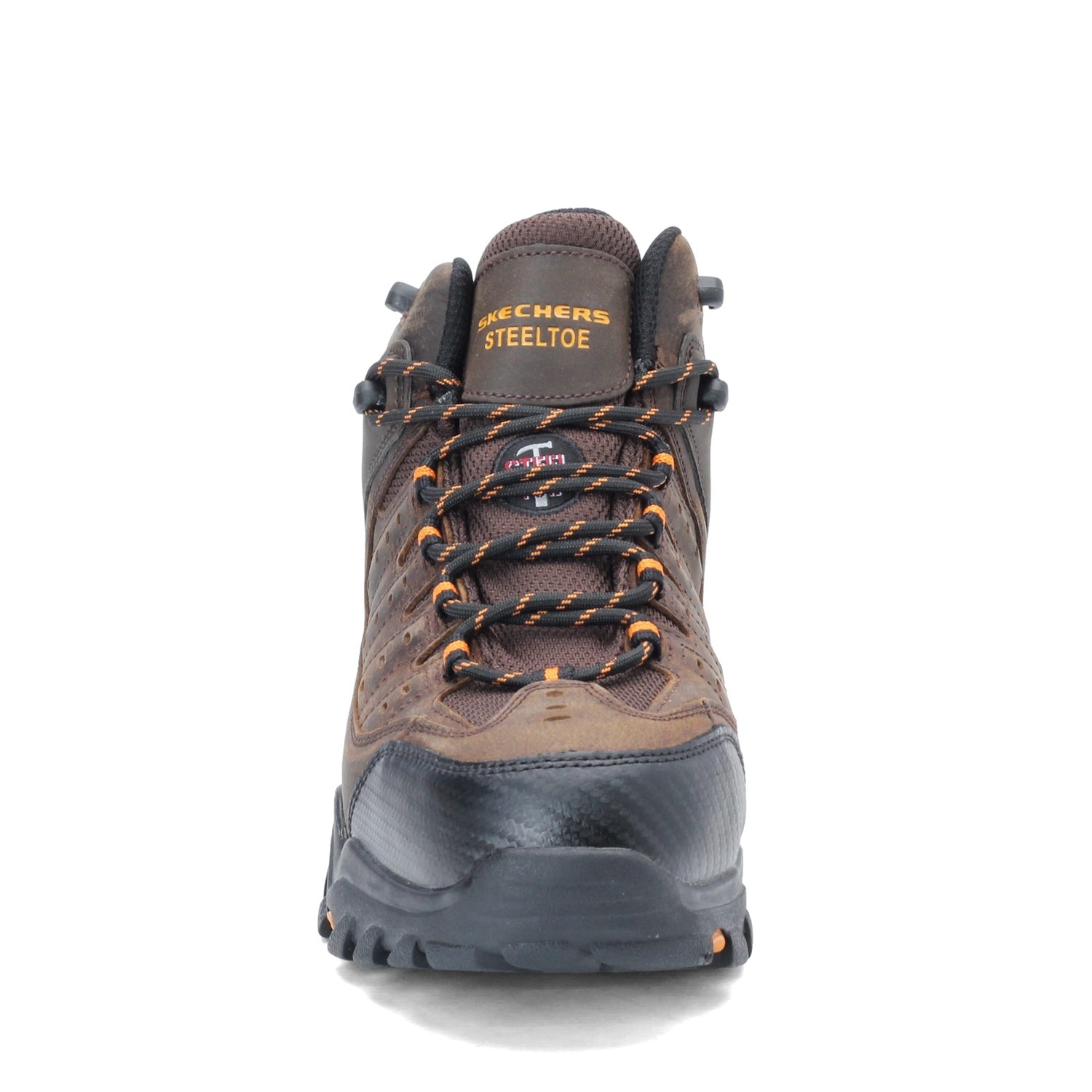 Peltz Shoes  Men's Skechers Delleker - Lakehead ST Work Boot BROWN ORANGE 77126W-BROR