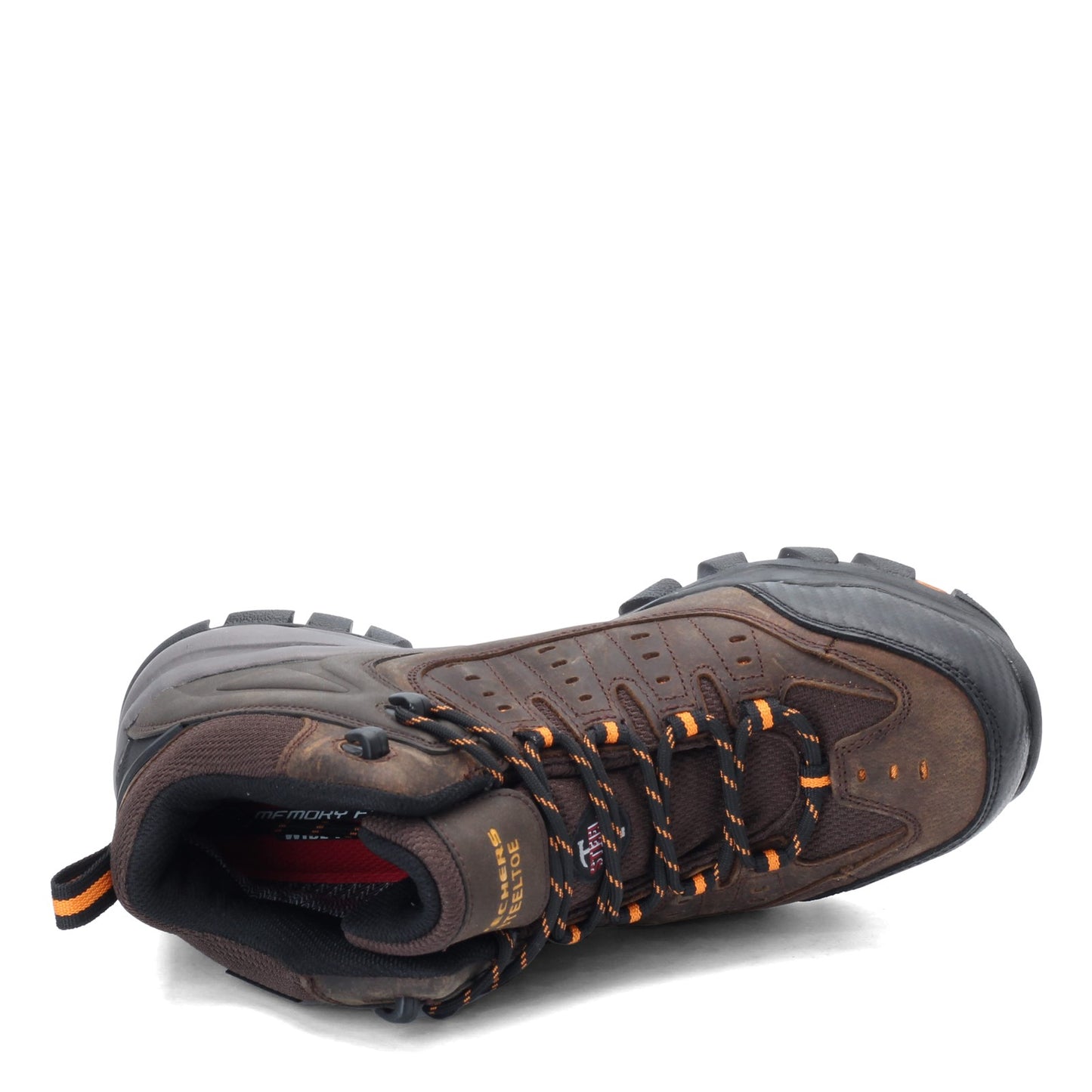 Peltz Shoes  Men's Skechers Delleker - Lakehead ST Work Boot BROWN ORANGE 77126W-BROR