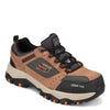 Peltz Shoes  Men's Skechers Greetah Comp Toe Work Shoe - Wide Width BROWN BLACK 77183W-BRBK