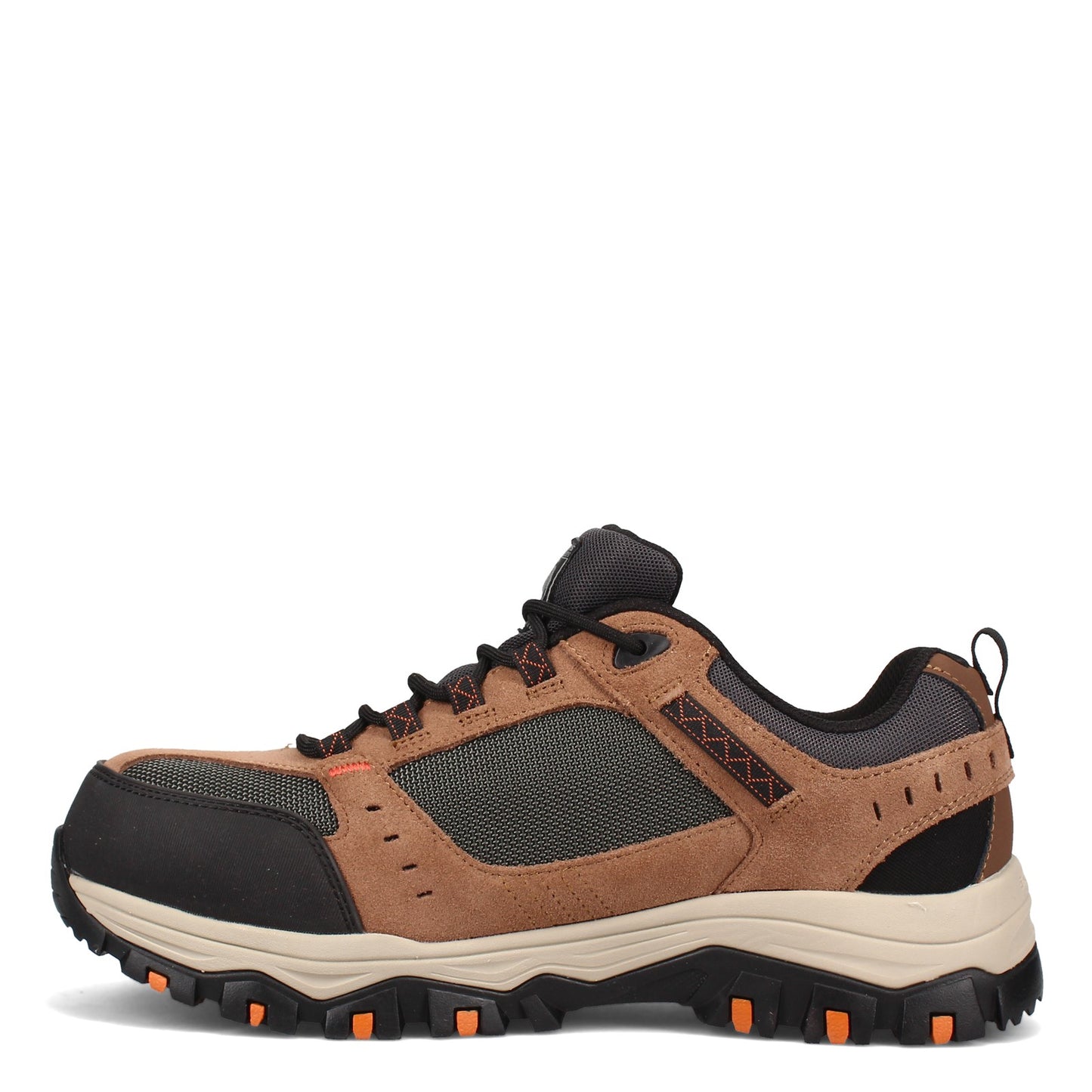 Peltz Shoes  Men's Skechers Greetah Comp Toe Work Shoe - Wide Width BROWN BLACK 77183W-BRBK