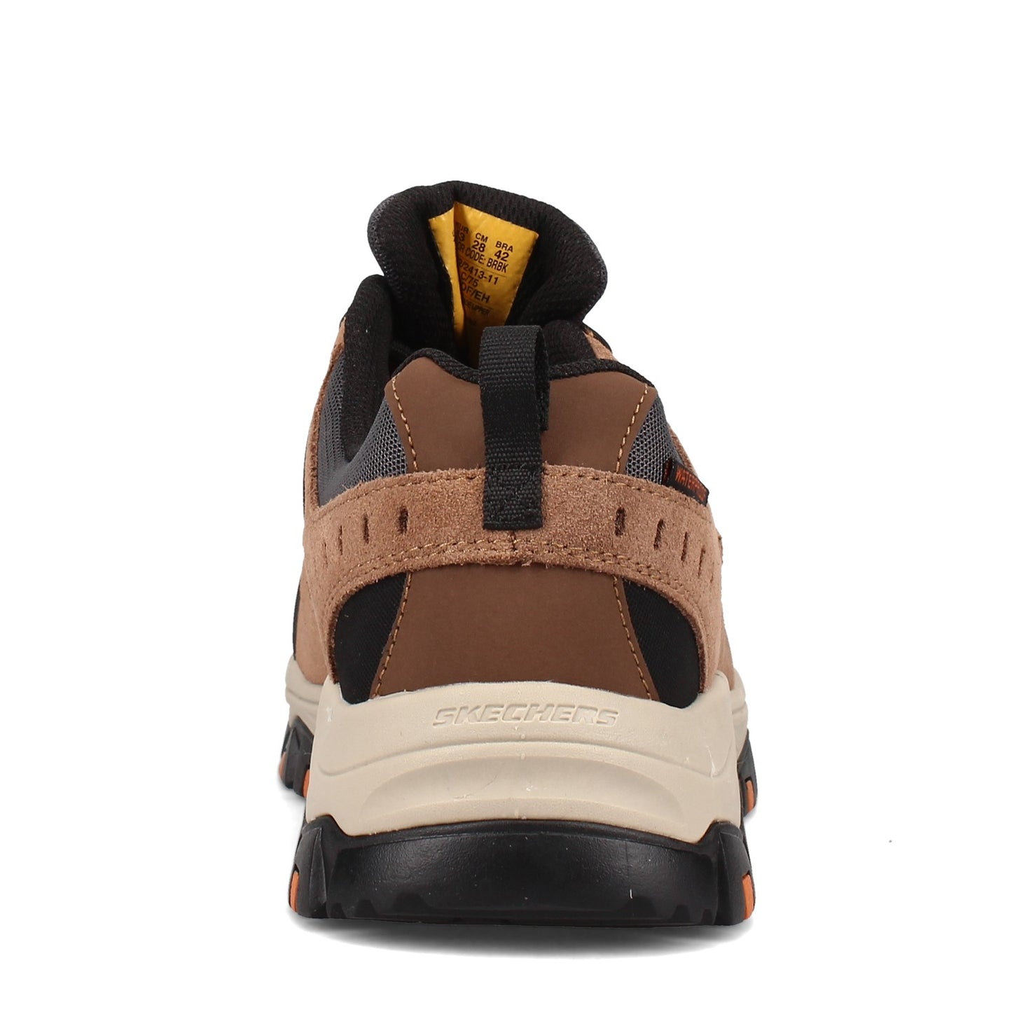 Peltz Shoes  Men's Skechers Greetah Comp Toe Work Shoe - Wide Width BROWN BLACK 77183W-BRBK