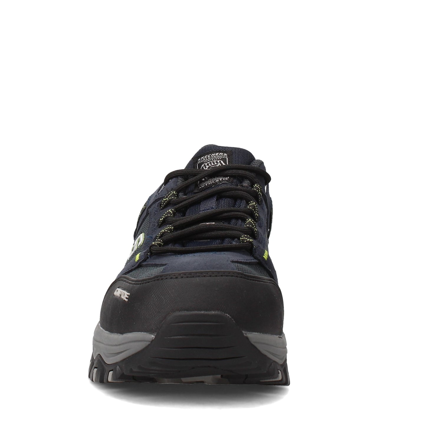 Peltz Shoes  Men's Skechers Greetah Comp Toe Work Shoe - Wide Width NAVY / BLACK 77183W-NVBK