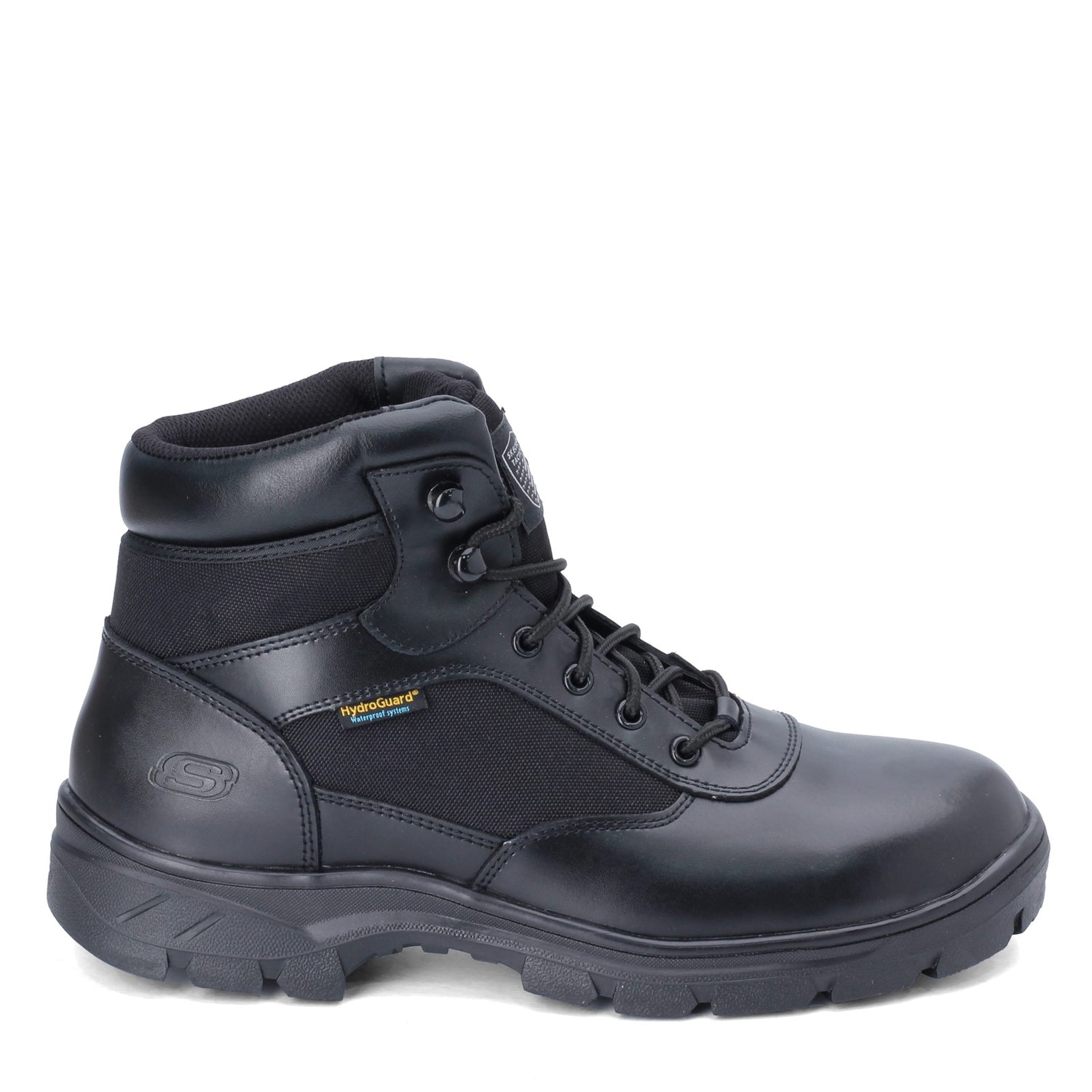 Peltz Shoes  Men's Skechers Work Wascana - Benen WP Tactical Boot Black 77526-BLK