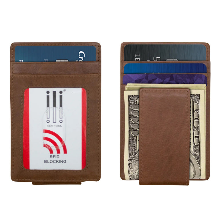 Men's ILI, Magnet Money Clip Card Holder - RFID Blocking