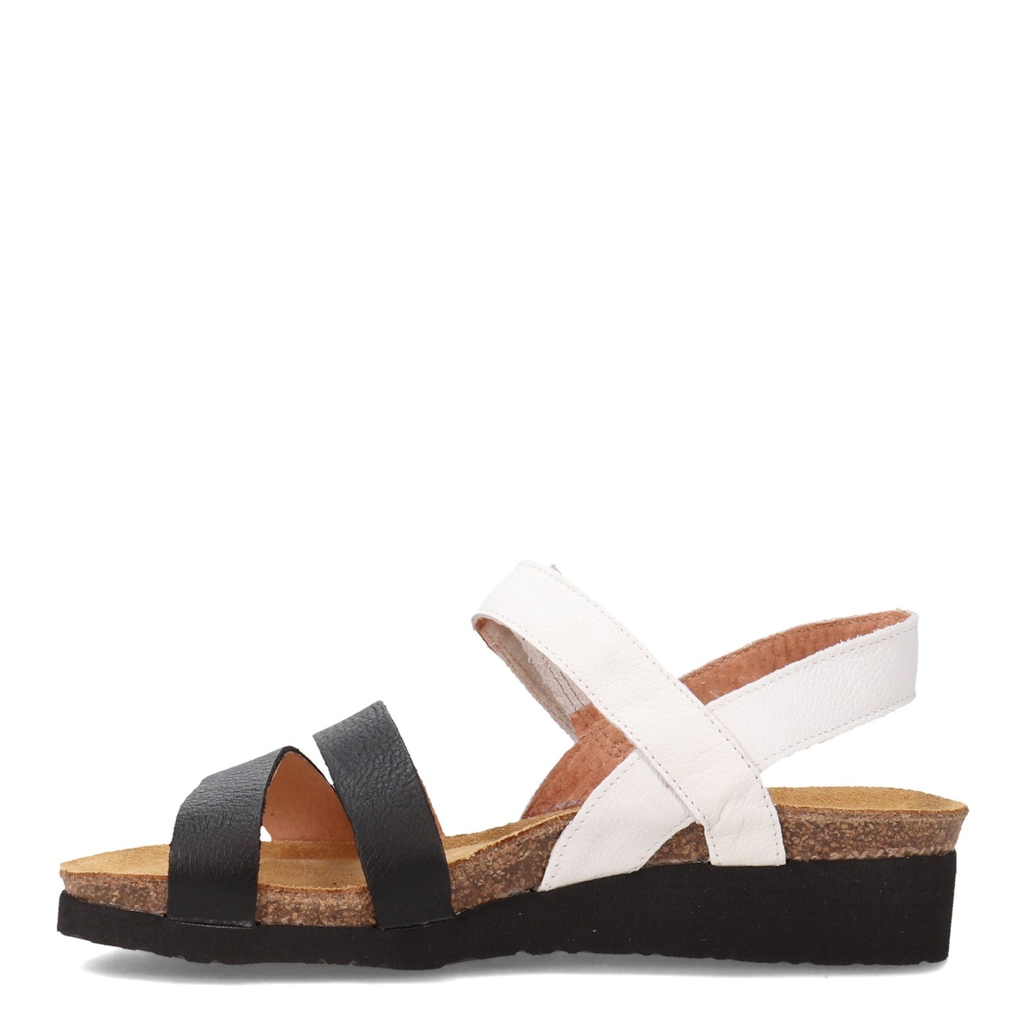 Peltz Shoes  Women's Naot Kayla Sandal White Black 7806-WFX