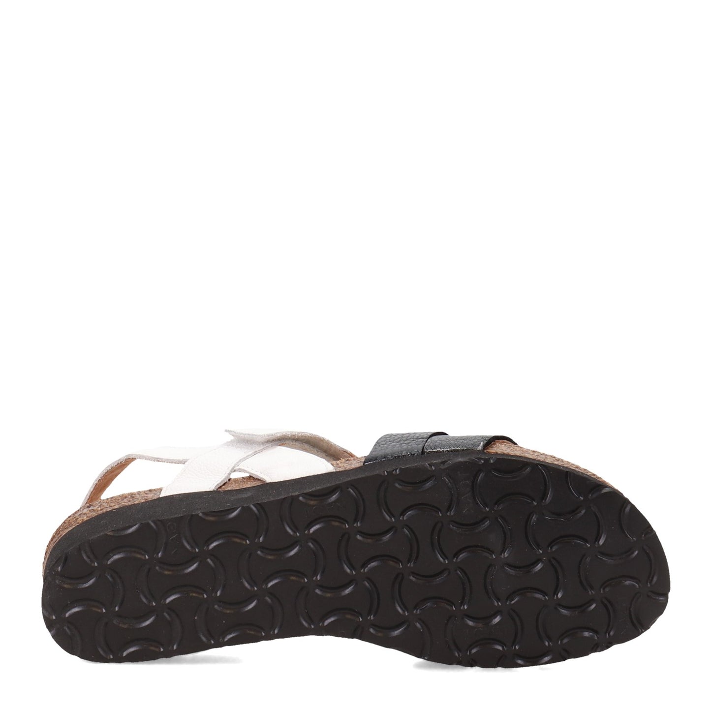 Peltz Shoes  Women's Naot Kayla Sandal White Black 7806-WFX