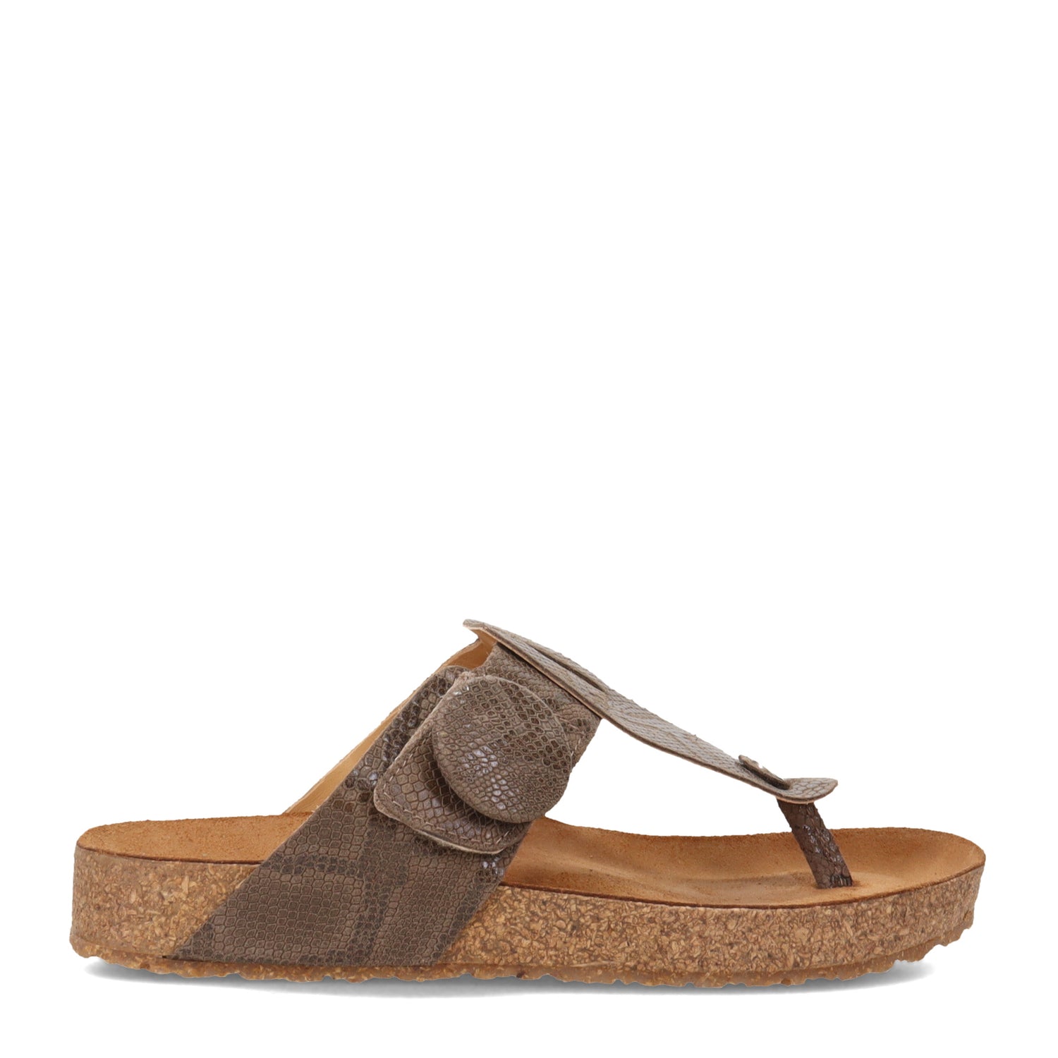 Peltz Shoes  Women's Haflinger Round Covered Buckle Corinna Sandal CREAM PEARL 819071-1635