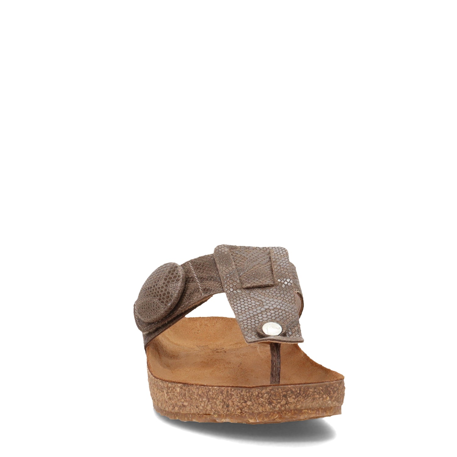 Peltz Shoes  Women's Haflinger Round Covered Buckle Corinna Sandal CREAM PEARL 819071-1635