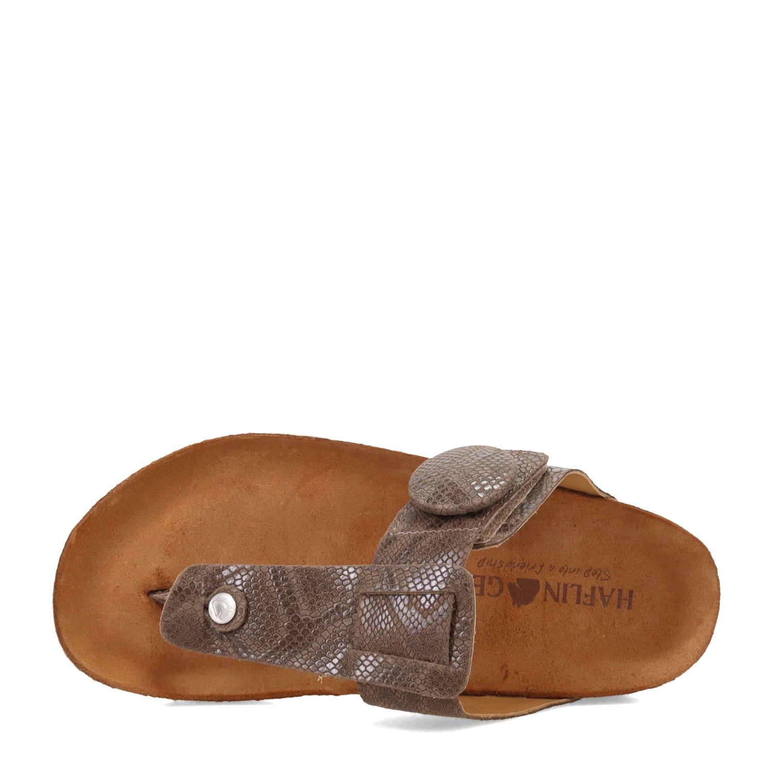 Peltz Shoes  Women's Haflinger Round Covered Buckle Corinna Sandal CREAM PEARL 819071-1635
