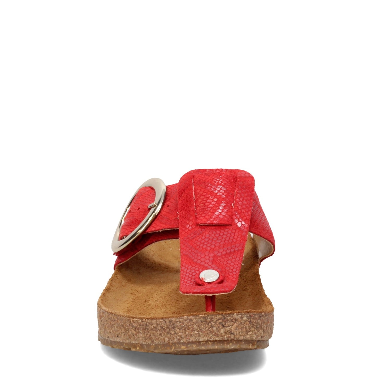 Peltz Shoes  Women's Haflinger Round Buckle Corinna Sandal RED 819075-1637H