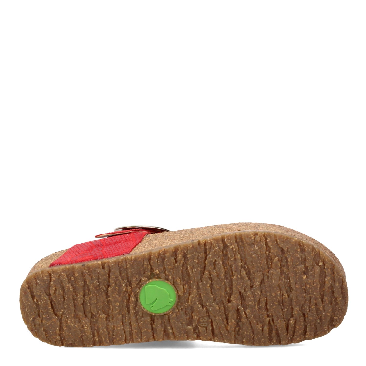 Peltz Shoes  Women's Haflinger Round Buckle Corinna Sandal RED 819075-1637H