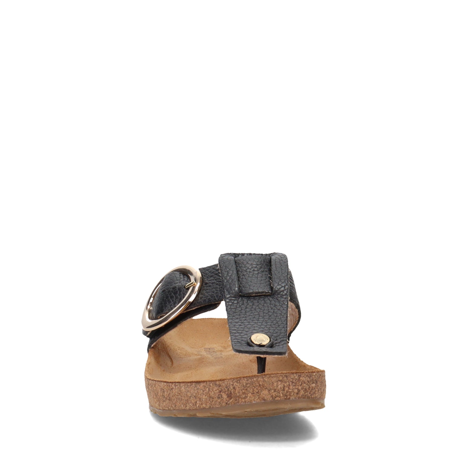 Peltz Shoes  Women's Haflinger Round Buckle Corinna Sandal BLACK 819075-1639