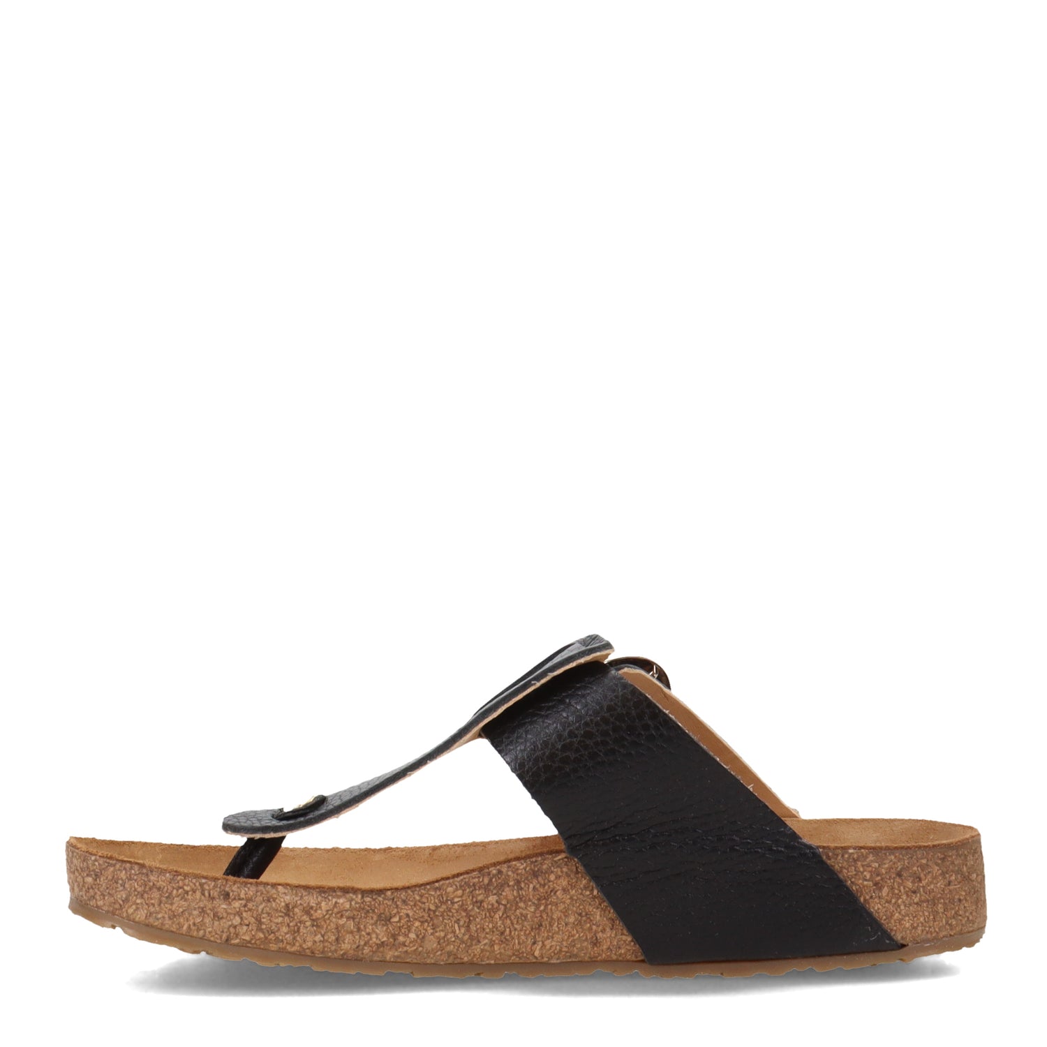 Peltz Shoes  Women's Haflinger Round Buckle Corinna Sandal BLACK 819075-1639