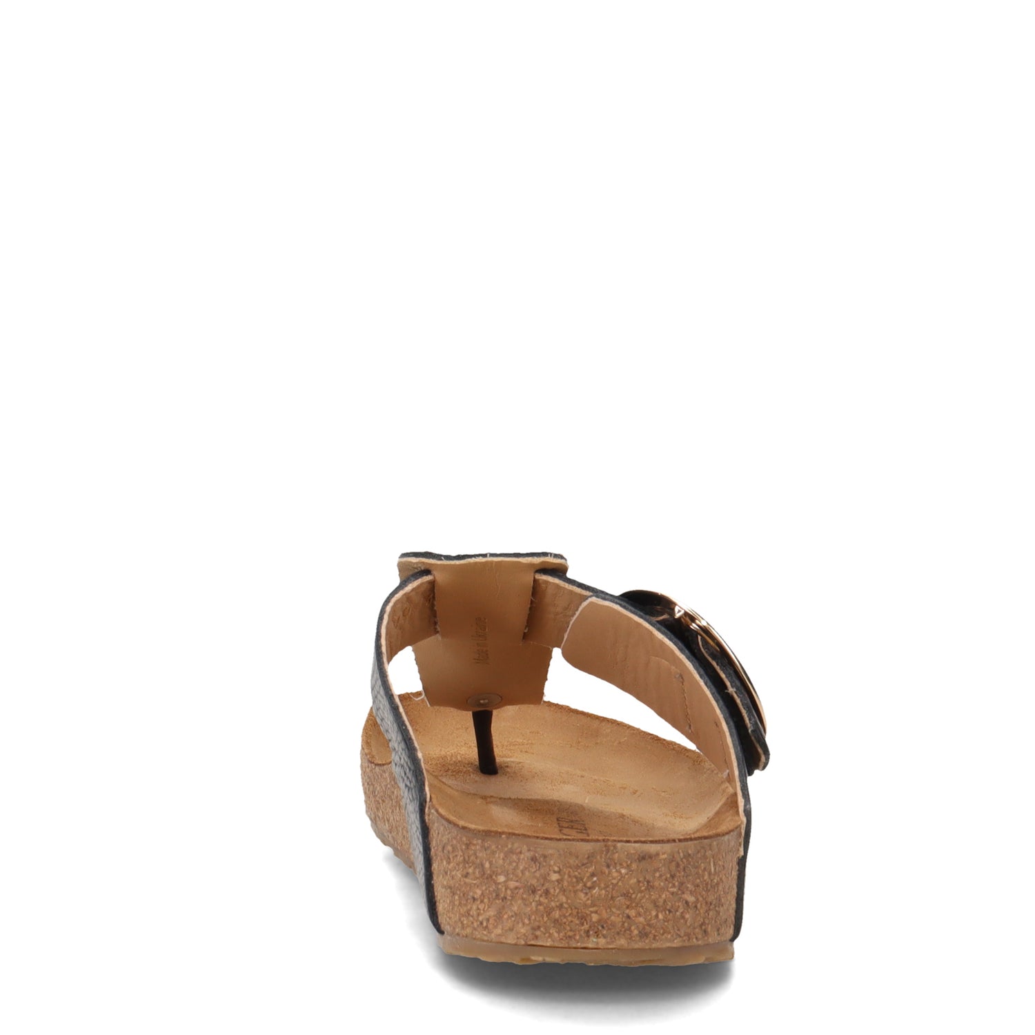 Peltz Shoes  Women's Haflinger Round Buckle Corinna Sandal BLACK 819075-1639