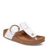 Peltz Shoes  Women's Haflinger Round Buckle Corinna Sandal WHITE 819075-1644