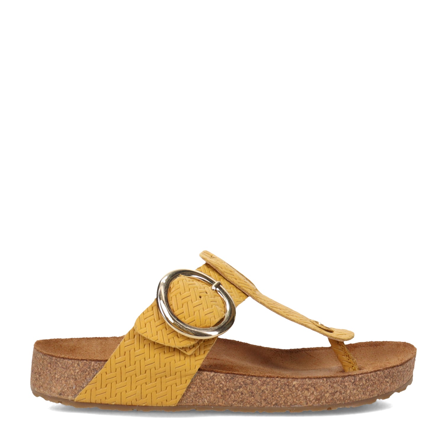 Peltz Shoes  Women's Haflinger Round Buckle Corinna Sandal YELLOW 819075-1671