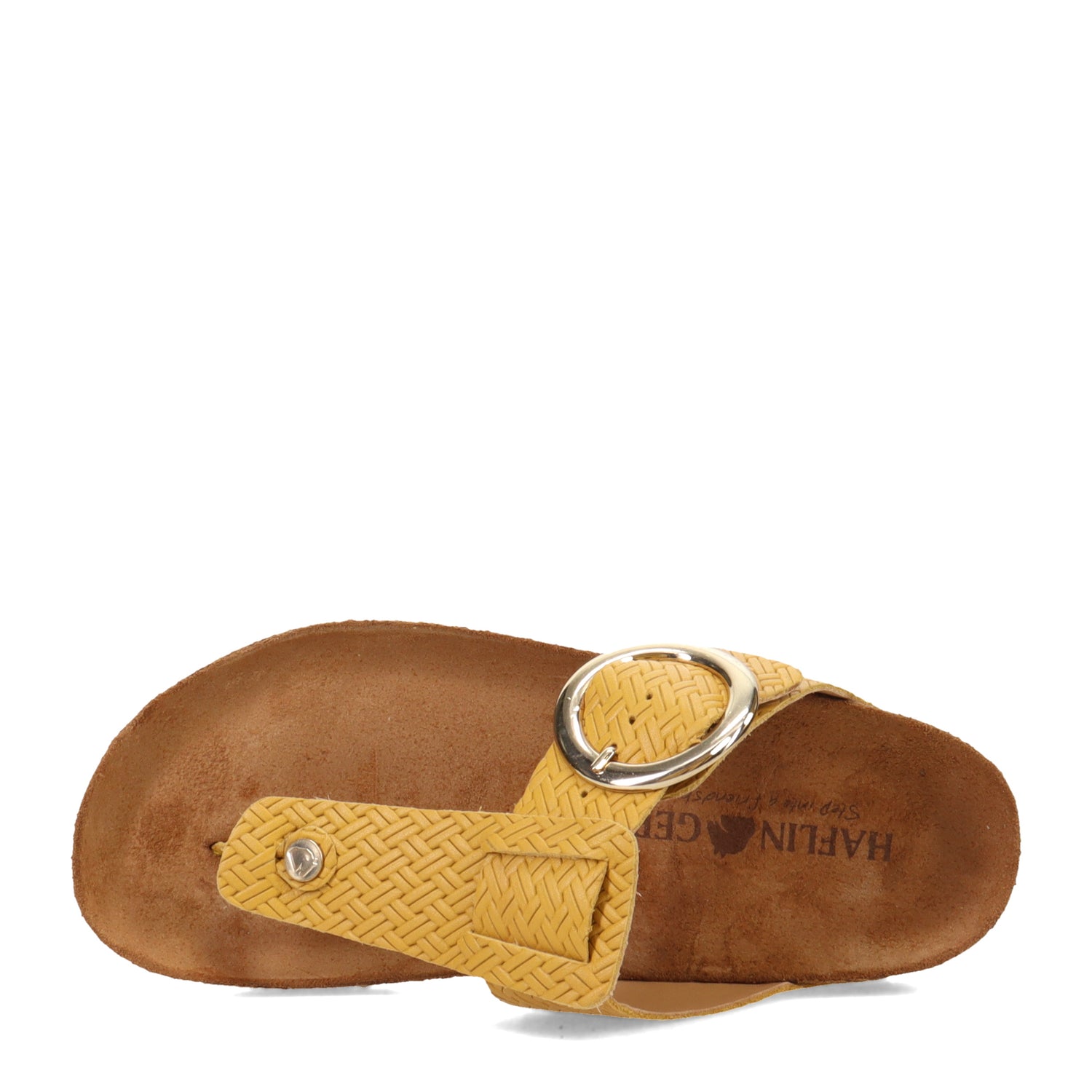 Peltz Shoes  Women's Haflinger Round Buckle Corinna Sandal YELLOW 819075-1671