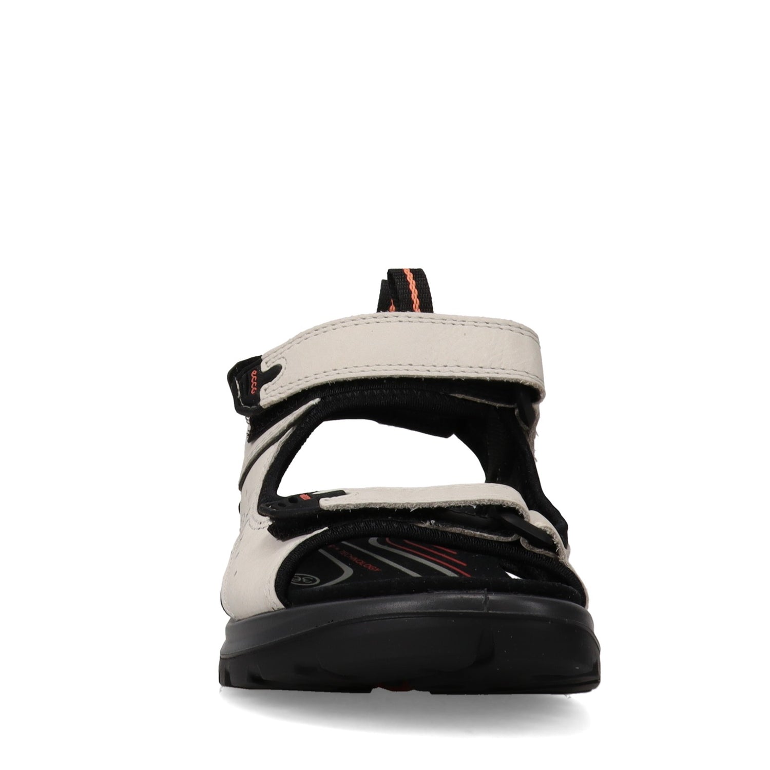 Peltz Shoes  Women's Ecco Offroad Sandal WHITE BLACK 822043-02152