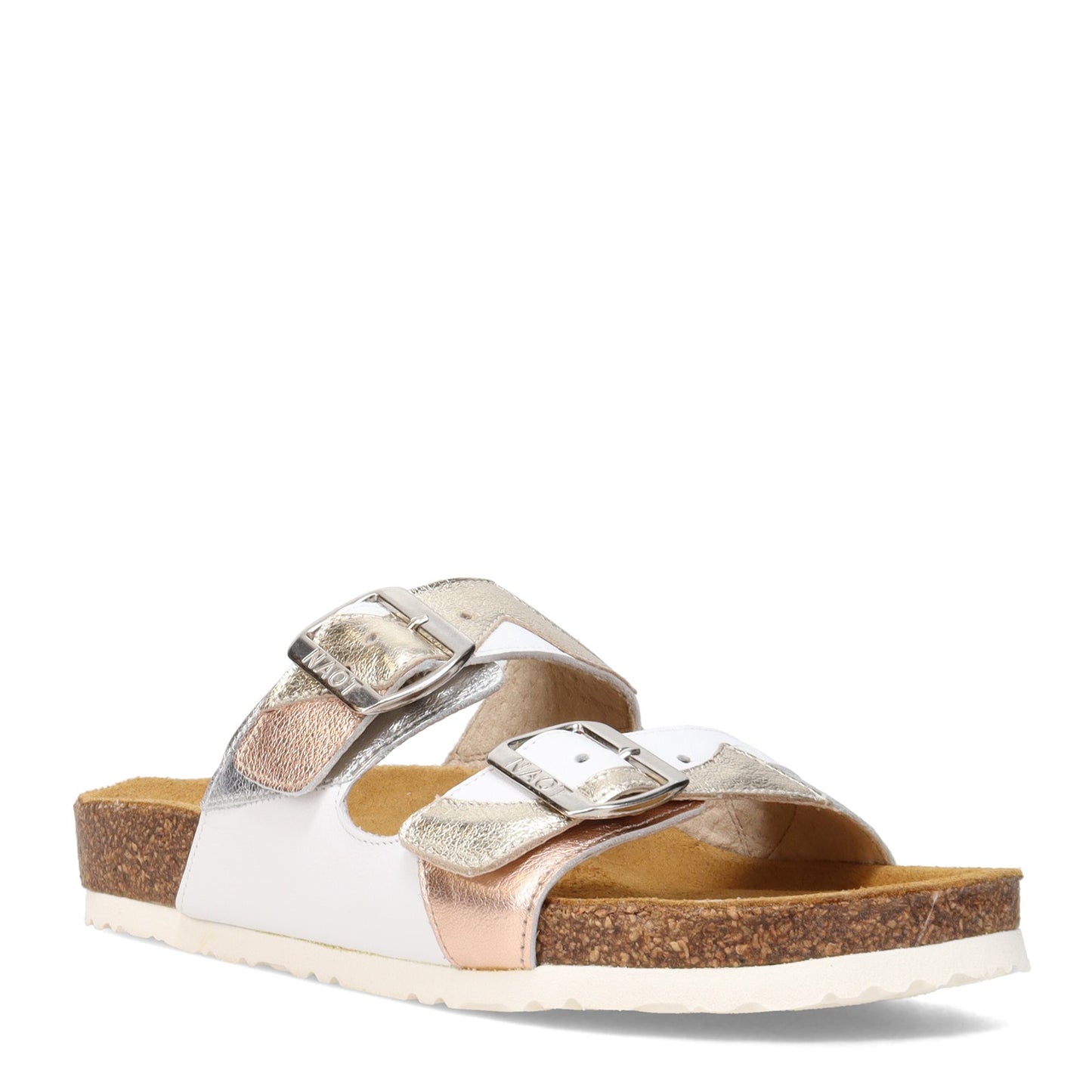 Peltz Shoes  Women's Naot San Diego Sandal White GOLD 8252-WEV