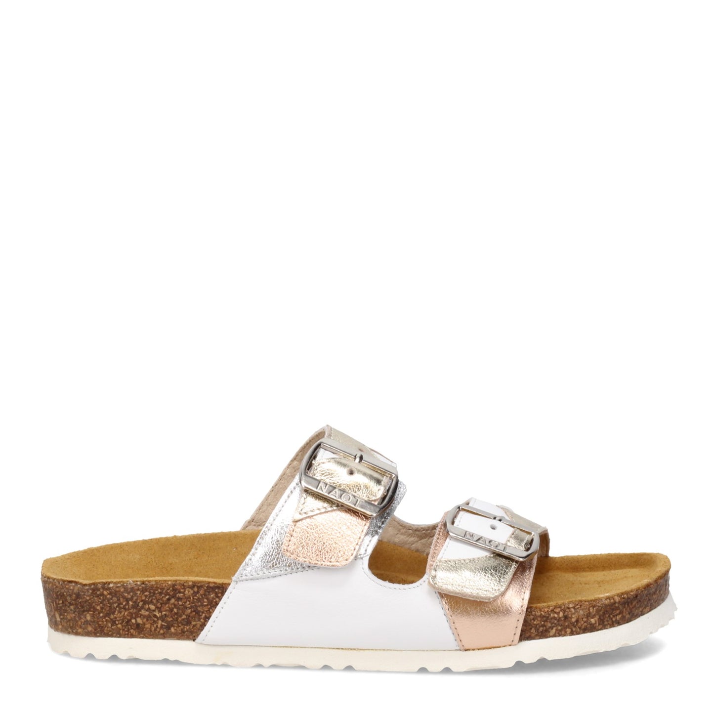 Peltz Shoes  Women's Naot San Diego Sandal White GOLD 8252-WEV