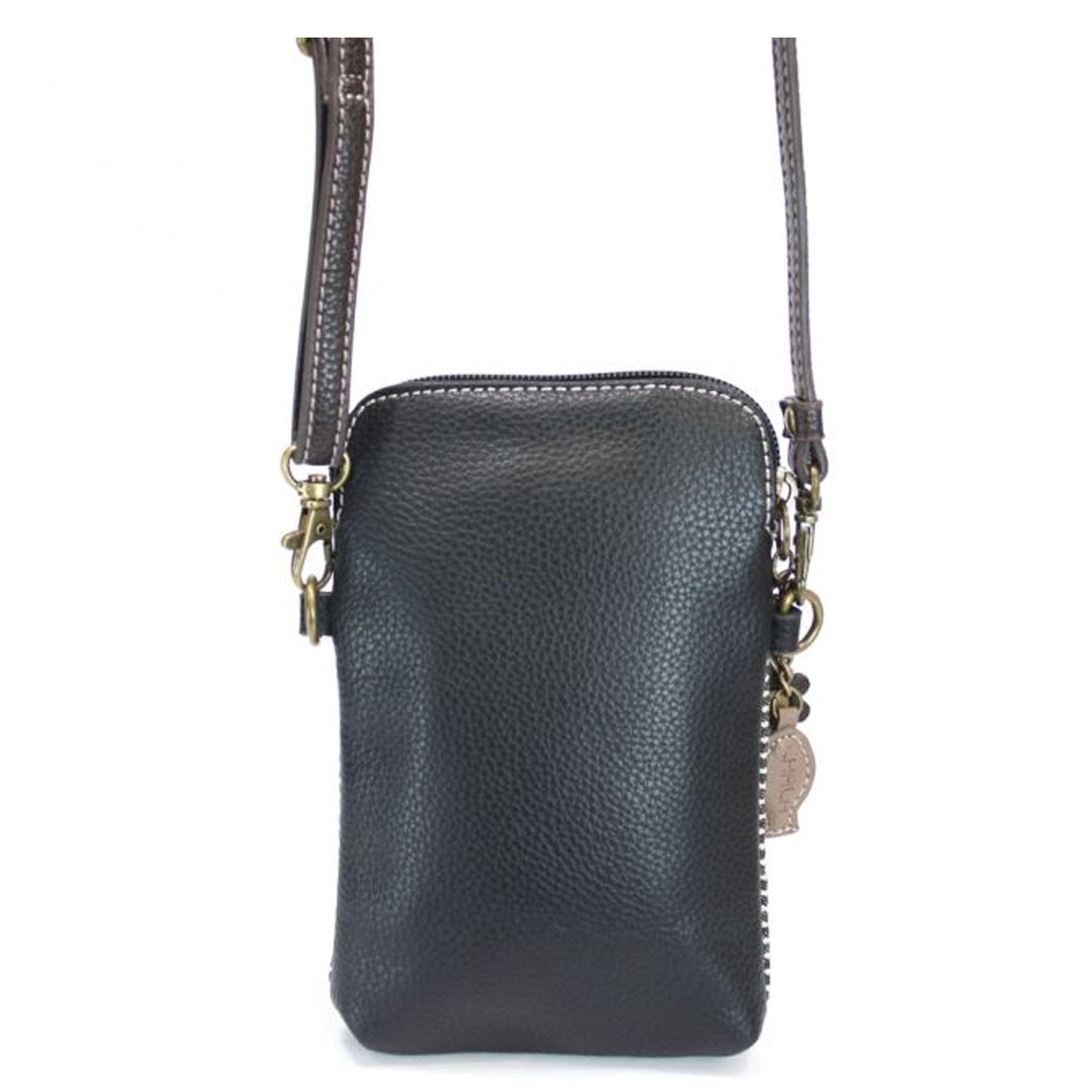 Peltz Shoes  Women's Chala Fat Cat Cell Phone Crossbody Black Stripe 827FC6S
