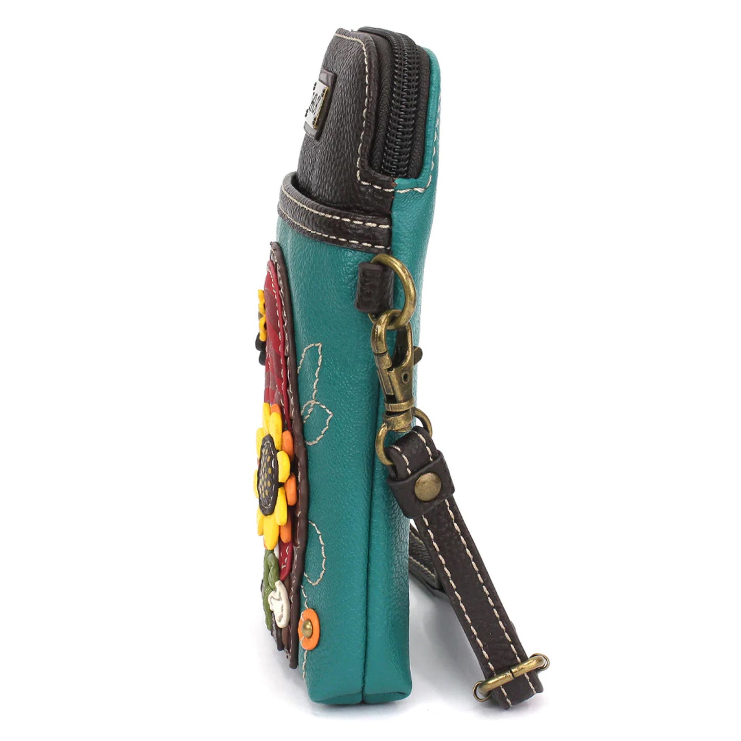 Peltz Shoes  Women's Chala Gnome Cell Phone Crossbody Turquoise Gnome 827GM7