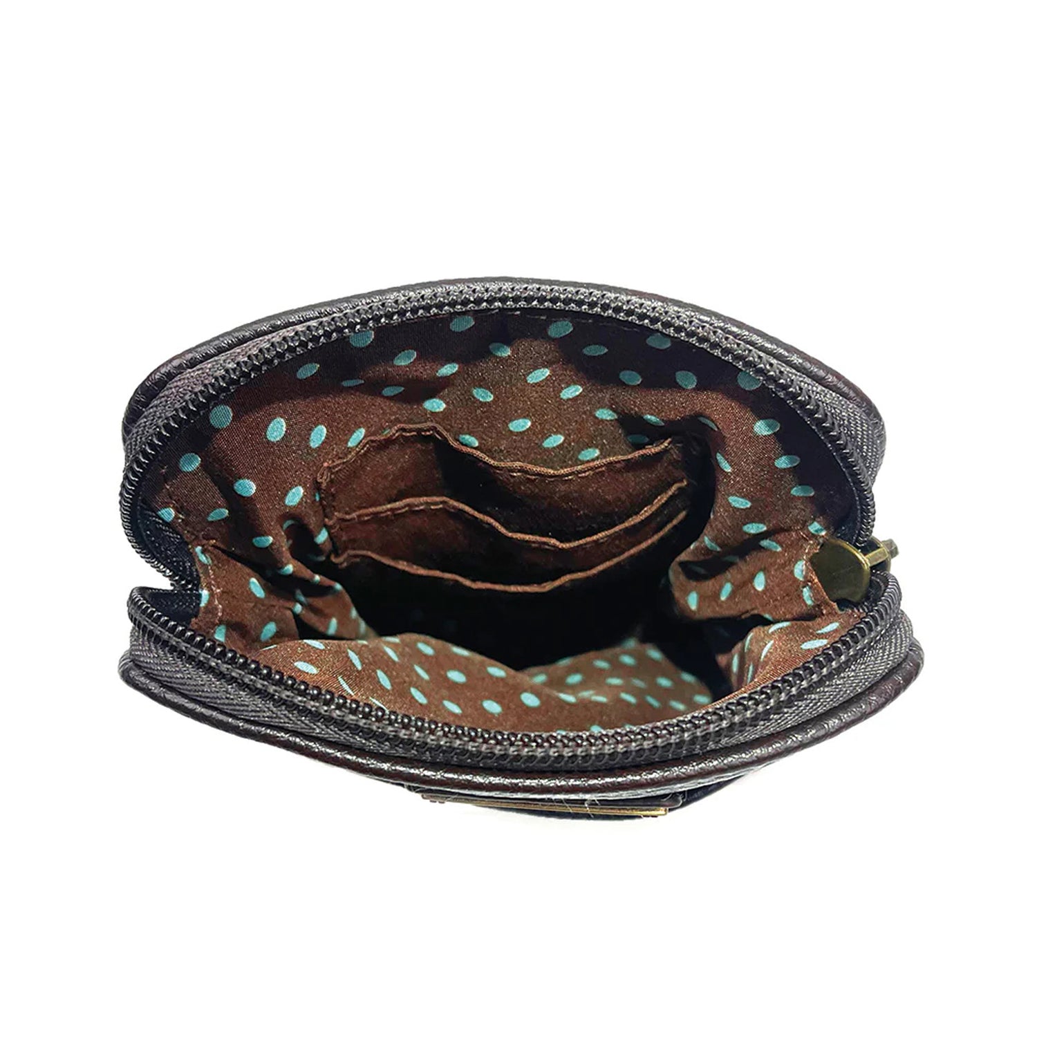 Peltz Shoes  Women's Chala Gnome Cell Phone Crossbody Turquoise Gnome 827GM7