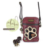 Peltz Shoes  Chala Ivory Paw Print Cell Phone Crossbody Burgundy 827PW9M