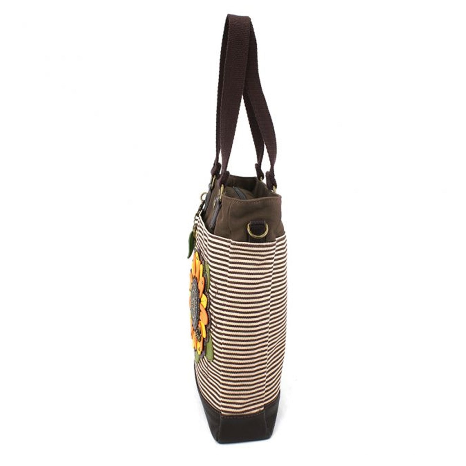 Peltz Shoes  Chala Sunflower Work Tote Brown Stripe 837SF3S
