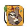 Peltz Shoes  Chala Sloth Zip Around Wallet Yellow 839SL5
