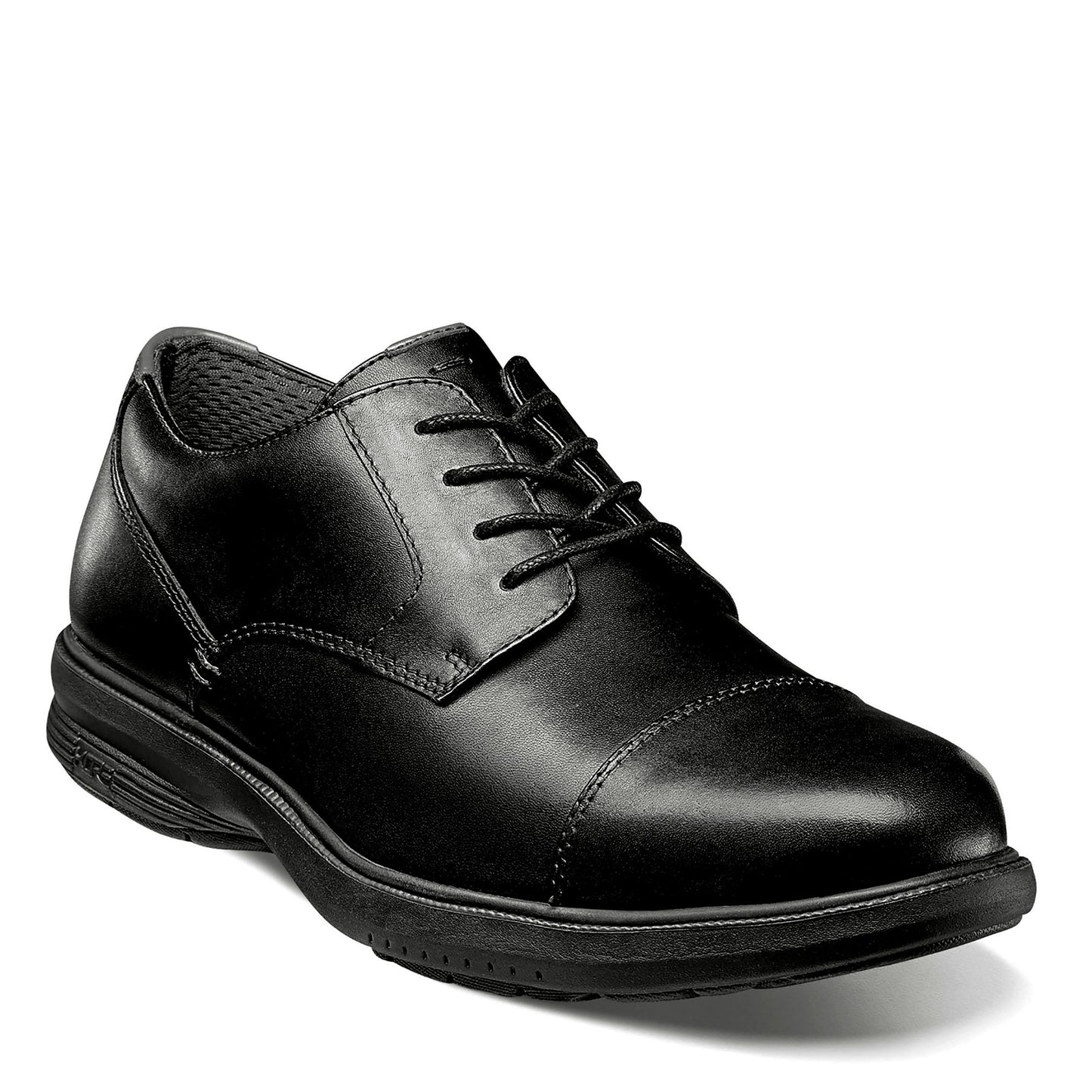 Peltz Shoes  Men's Nunn Bush Melvin Street Cap Toe Oxford BLACK 84716-001