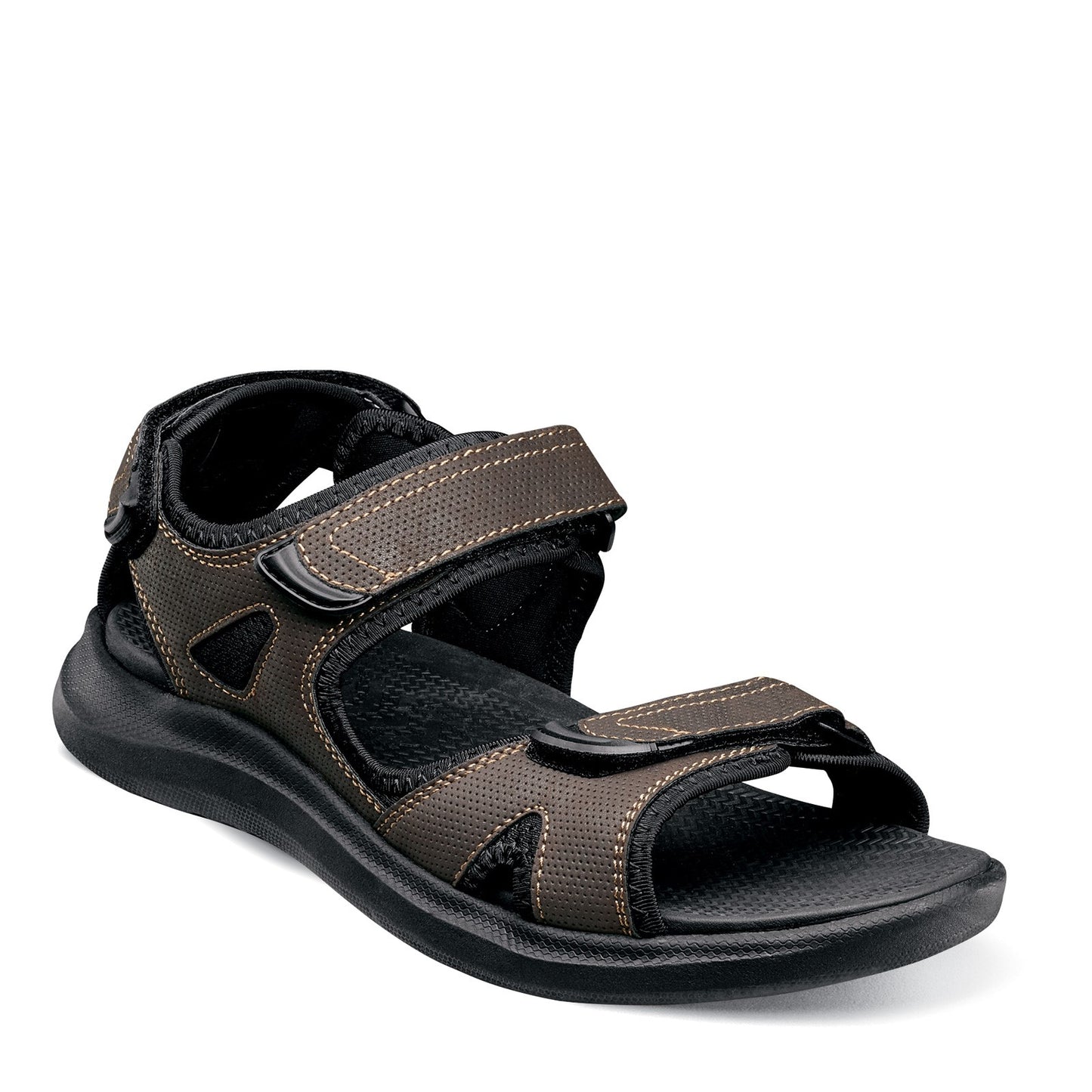 Peltz Shoes  Men's Nunn Bush Rio Vista River Sandal BROWN BLACK 84844-200