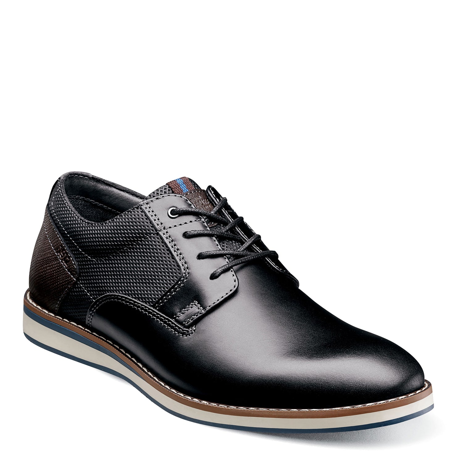 Peltz Shoes  Men's Nunn Bush Circuit Plain Toe Oxford BLACK 84889-009