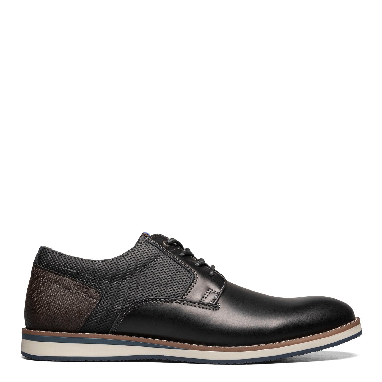 Peltz Shoes  Men's Nunn Bush Circuit Plain Toe Oxford BLACK 84889-009