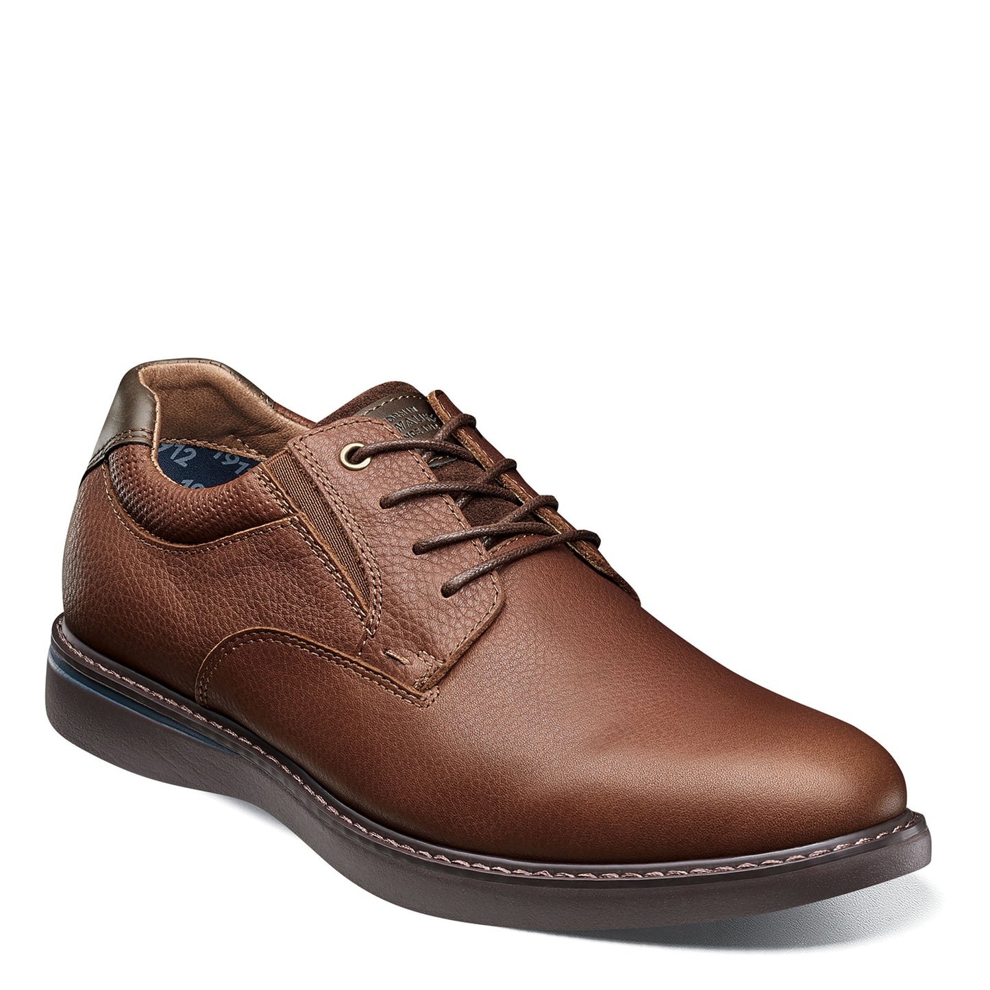 Peltz Shoes  Men's Nunn Bush Bayridge Plain Toe Oxford BROWN 84903-200