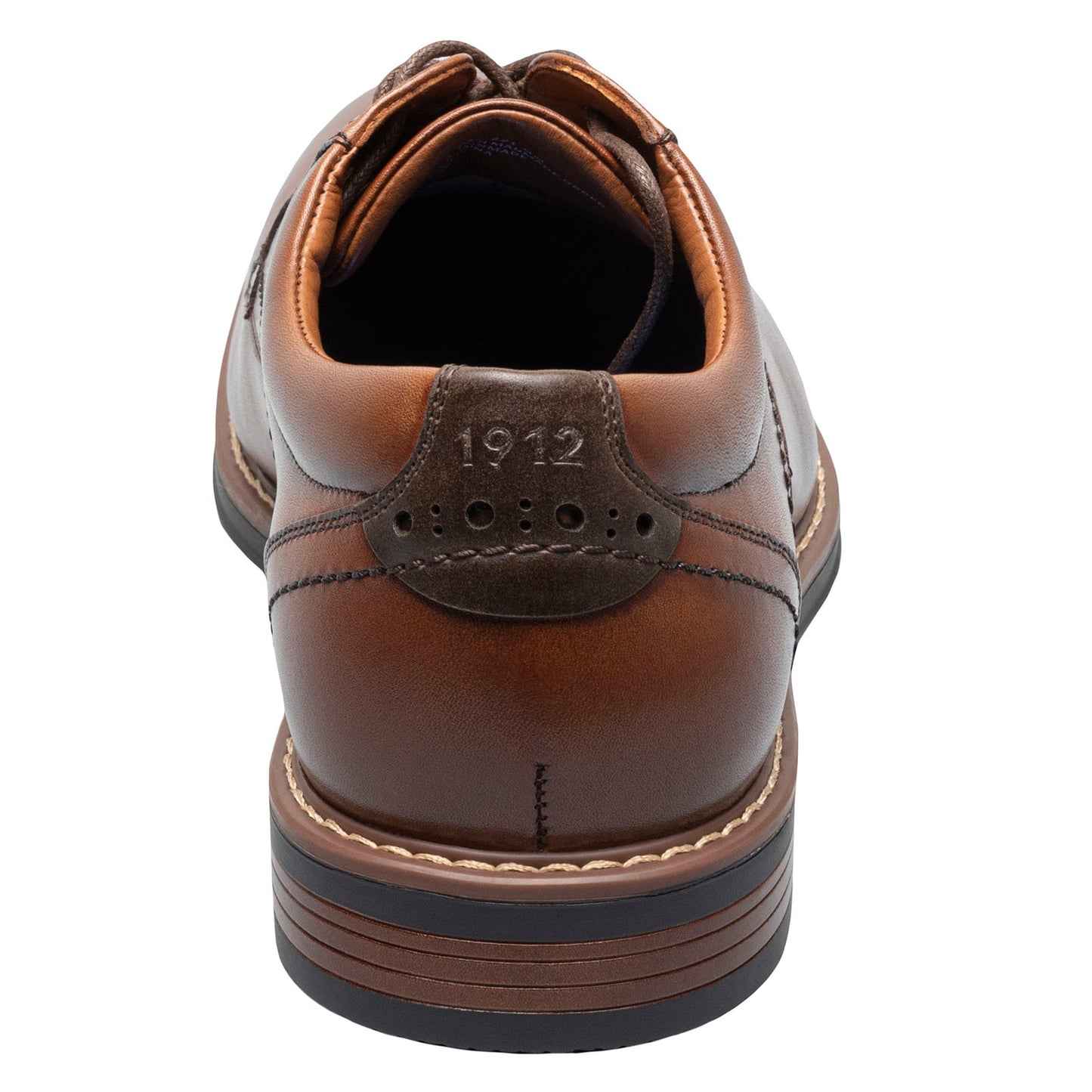 Peltz Shoes  Men's Nunn Bush Centro Flex Plain Toe Oxford COGNAC 84982-221