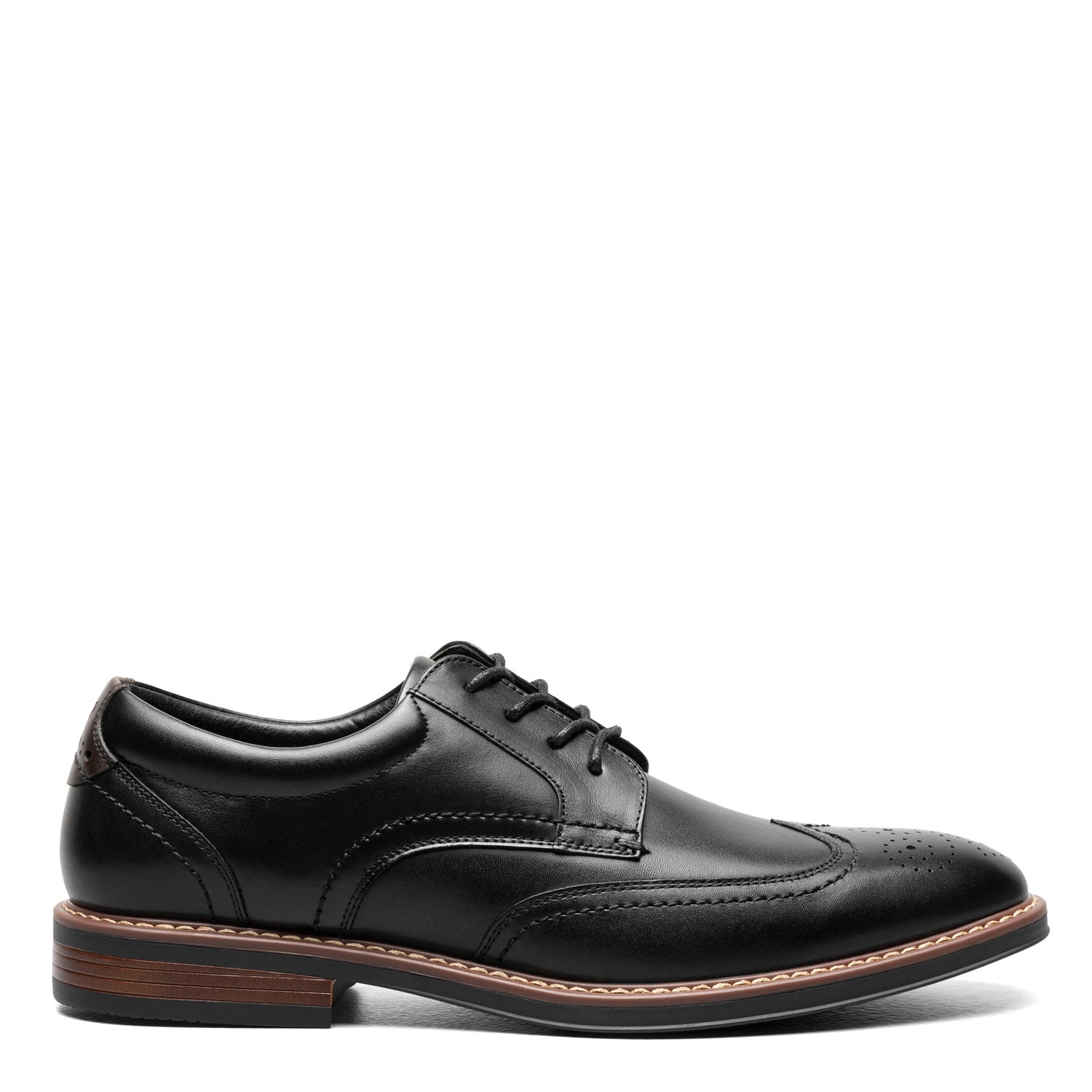 Peltz Shoes  Men's Nunn Bush Centro Flex Wingtip Oxford BLACK 84983-001