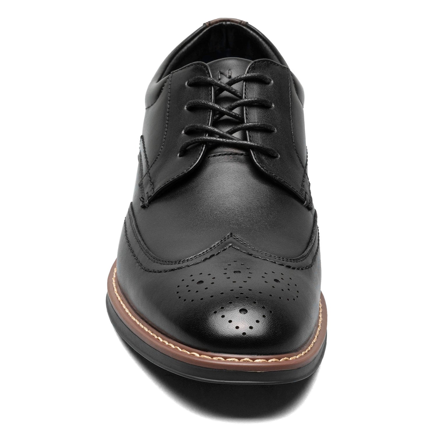 Peltz Shoes  Men's Nunn Bush Centro Flex Wingtip Oxford BLACK 84983-001