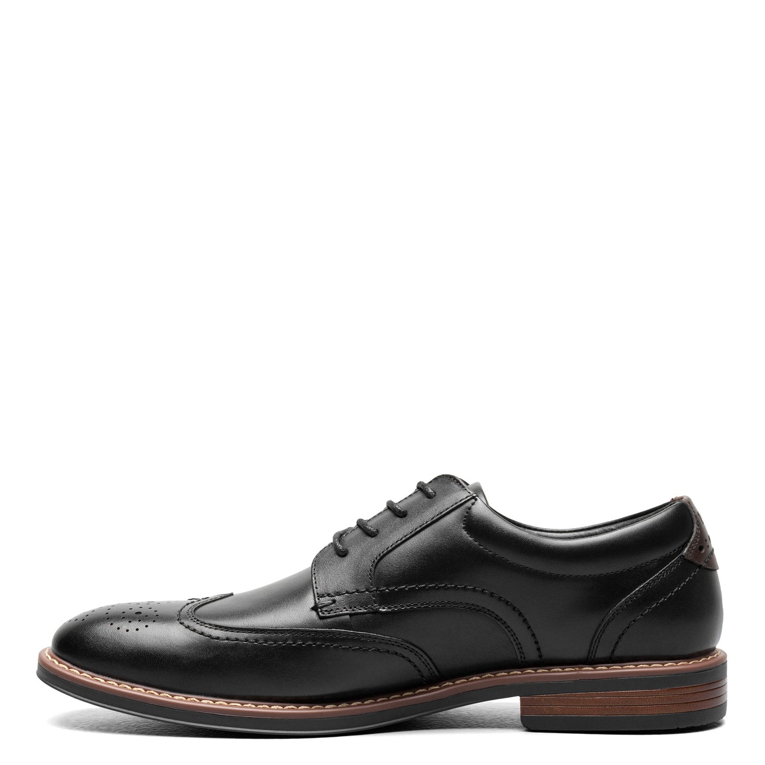 Peltz Shoes  Men's Nunn Bush Centro Flex Wingtip Oxford BLACK 84983-001